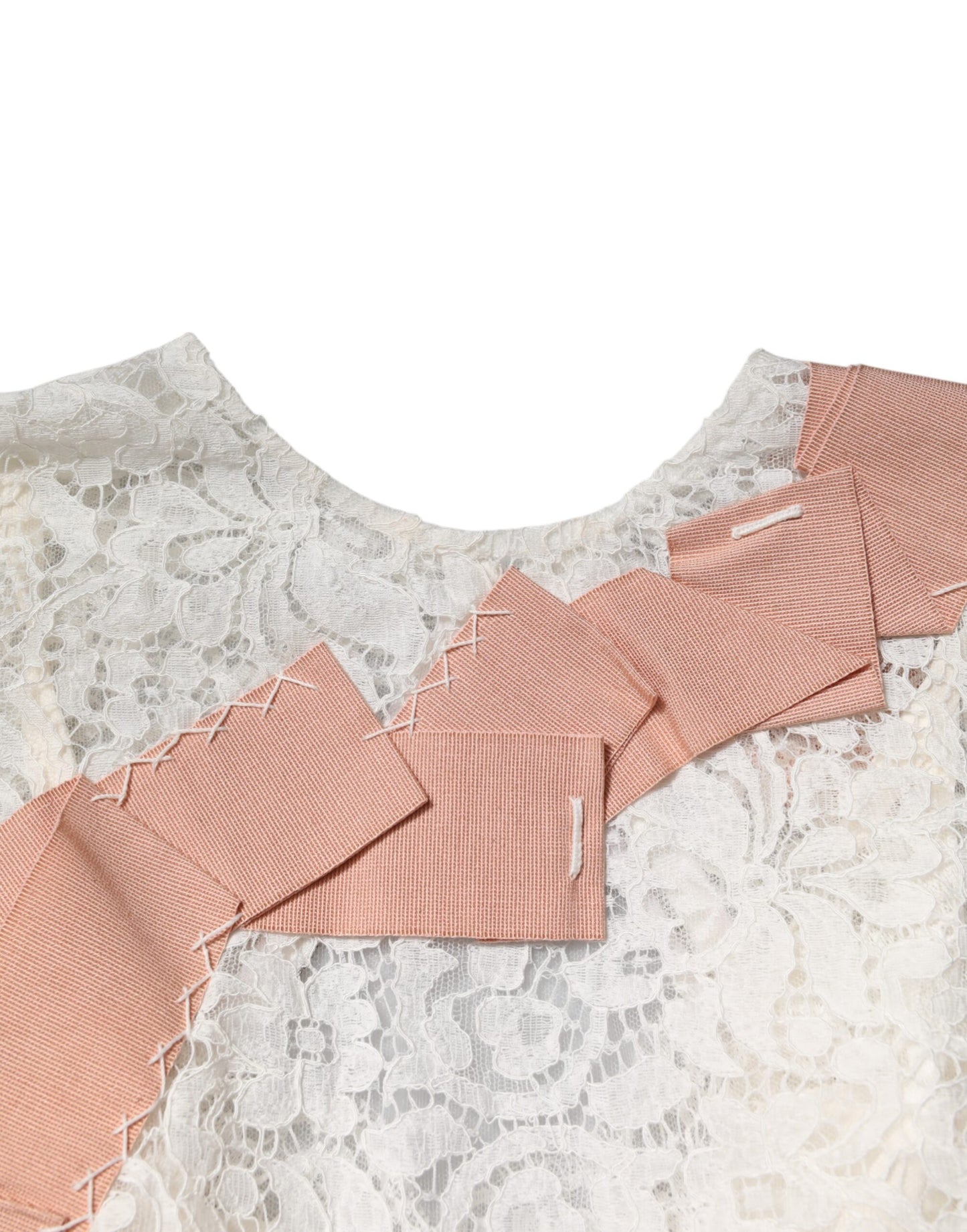 Blouse blanche en dentelle à manches courtes Dolce & Gabbana