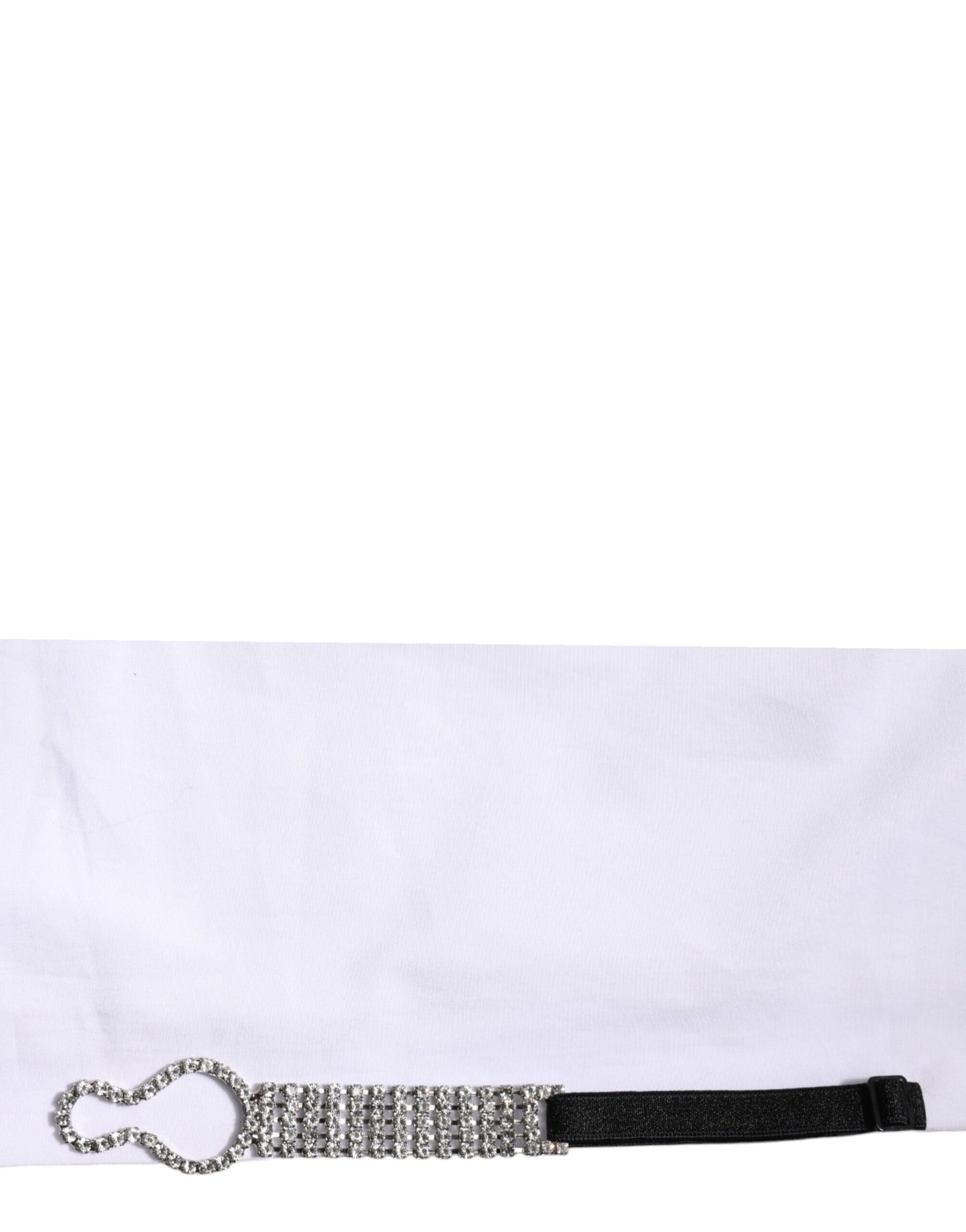 Dolce & Gabbana White Crystal Embellished Collared Shirt Top