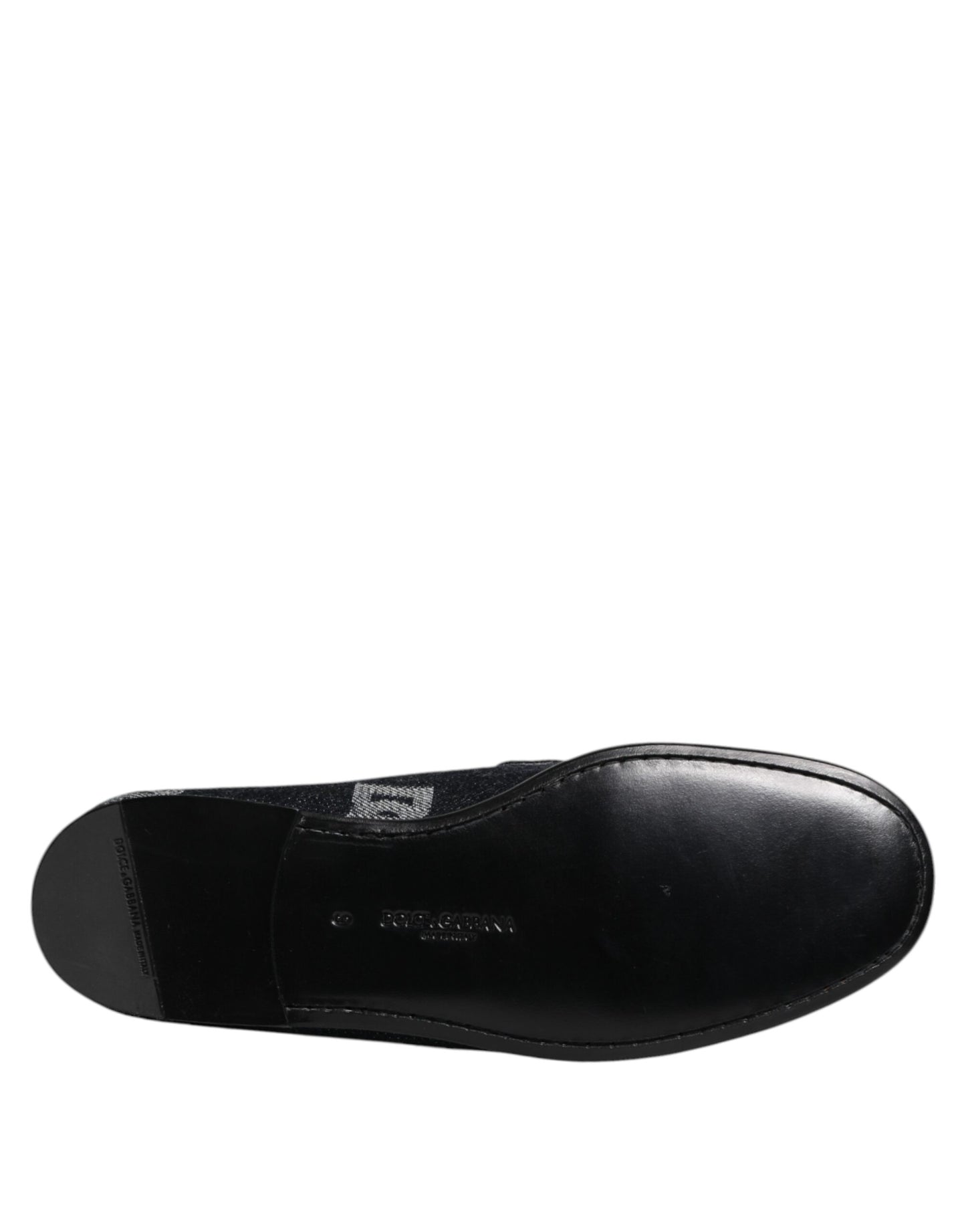 Dolce & Gabbana Blauwe katoenen loafers met logo, formele schoenen.