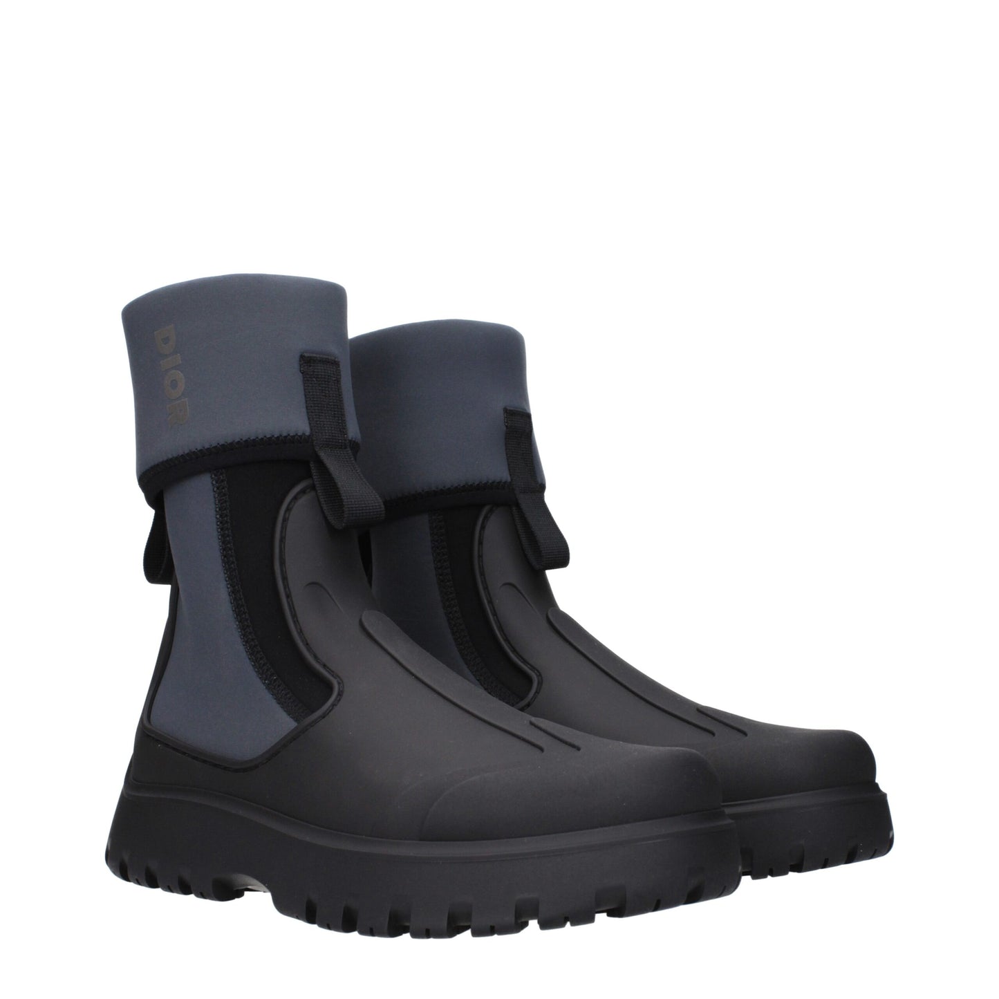 Bottes de cheville en coton noir Christian Dior