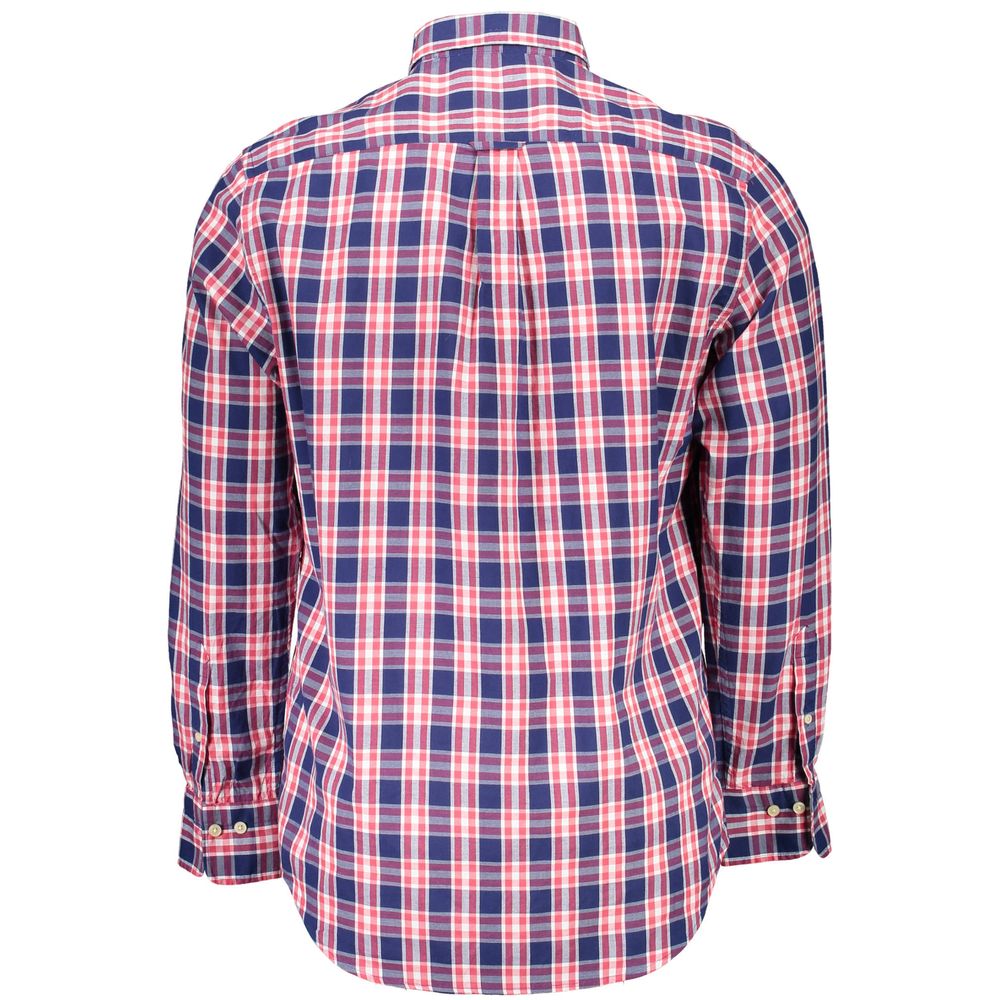 Gant Blue Cotton Shirt - Regular Fit with Button Down Collar