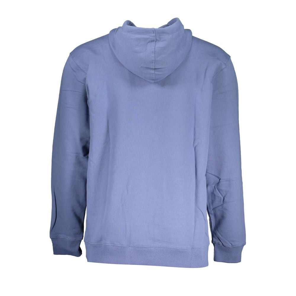 Vans blauwe katoenen herensweater met capuchon en centrale zak.