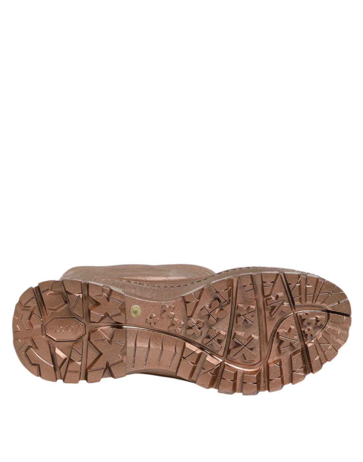 Bottines de pluie à enfiler dorées métallisées Dolce & Gabbana