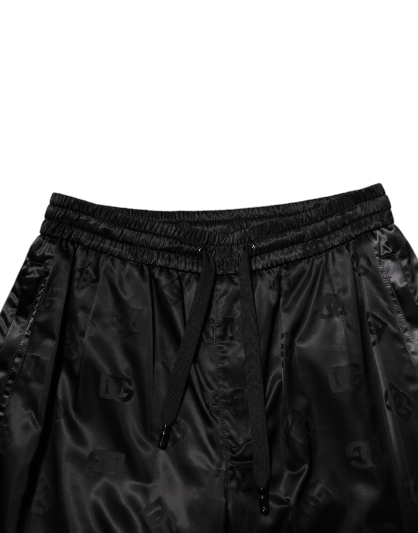 Pantalon de jogging en coton noir pour homme Dolce & Gabbana avec logo DG imprimé.