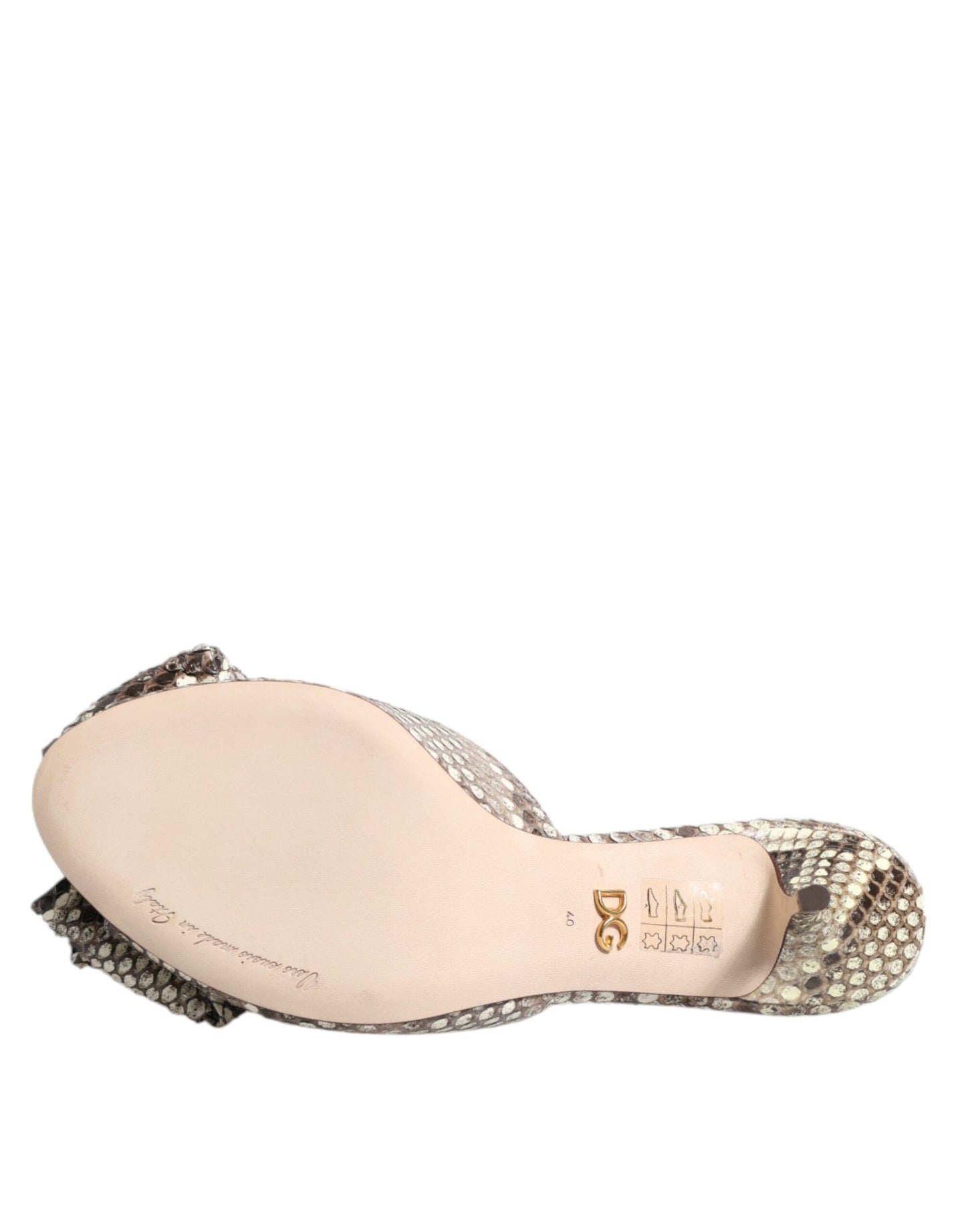 Mules en cuir à bout ouvert Keira avec nœud multicolore de Dolce & Gabbana