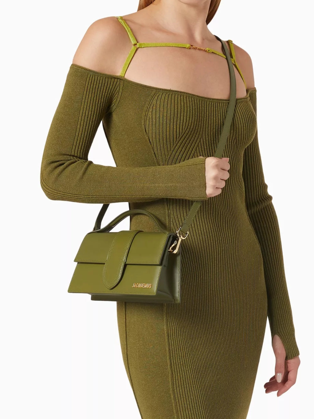 Jacquemus Le Grand Bambino kaki tas