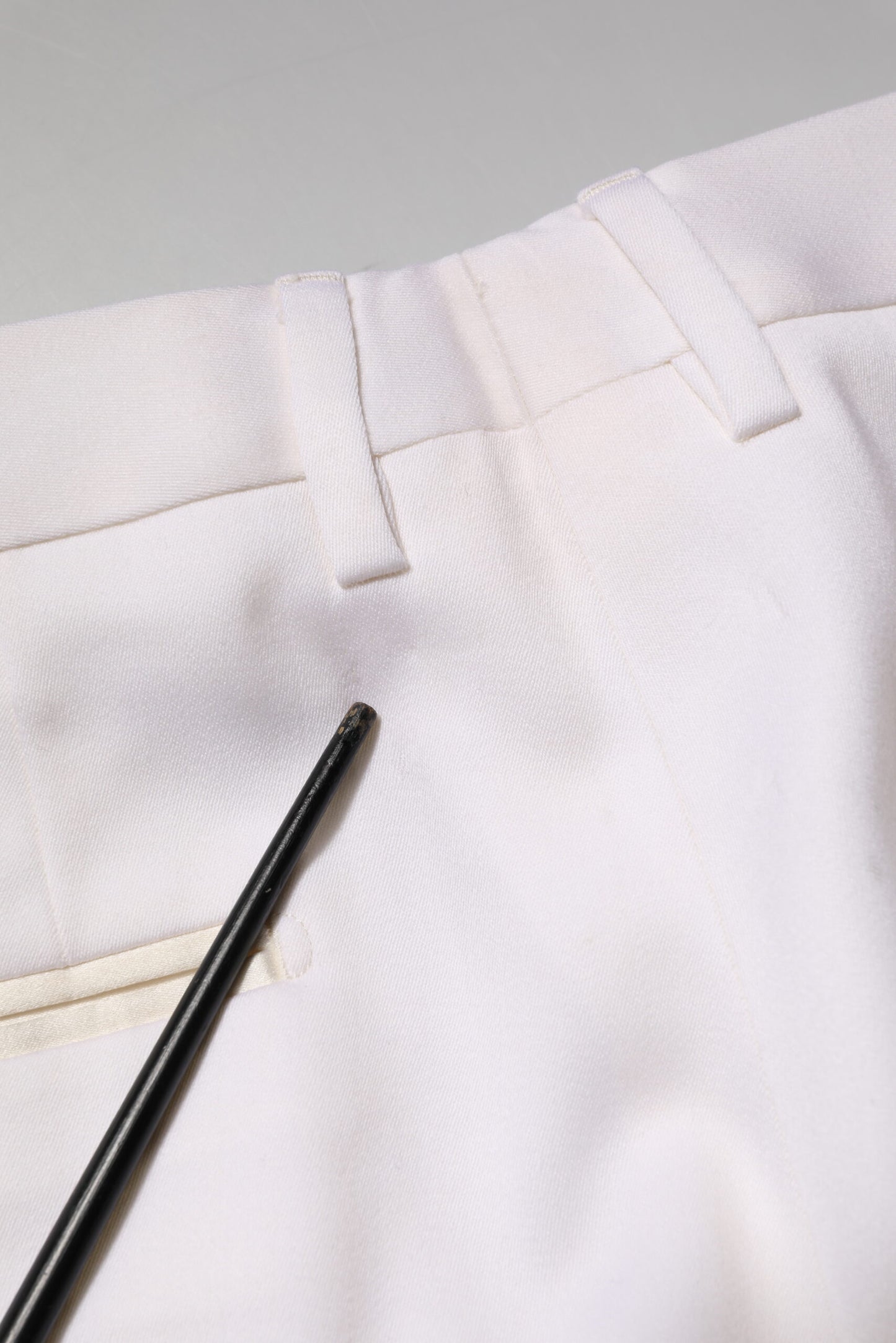 Pantalon tailleur droit en polyester blanc Dolce & Gabbana