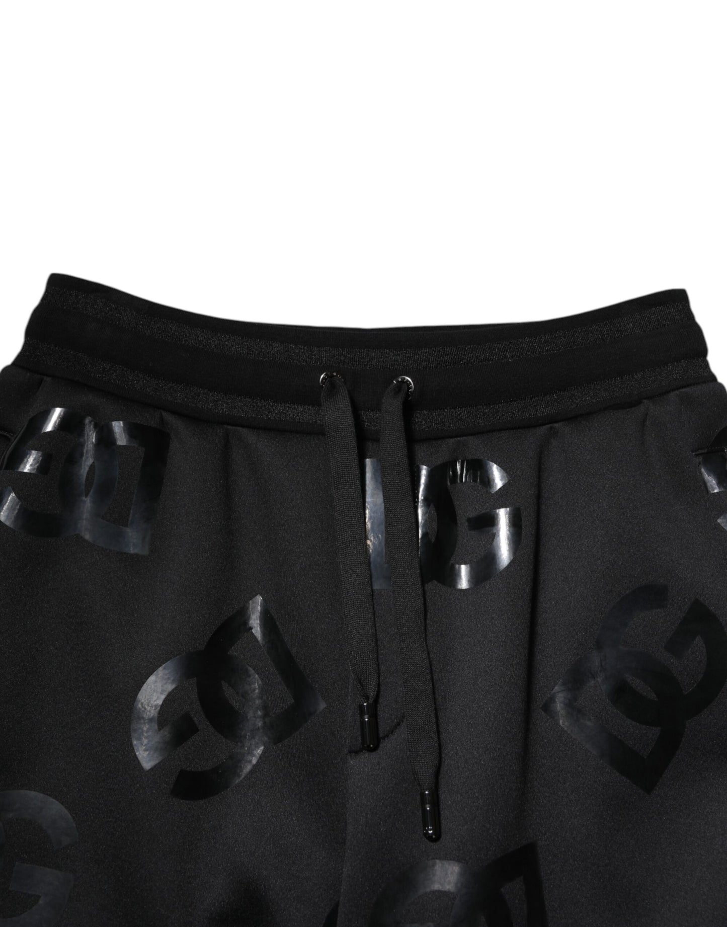 Shorts Bermuda en coton noir avec logo Dolce & Gabbana
