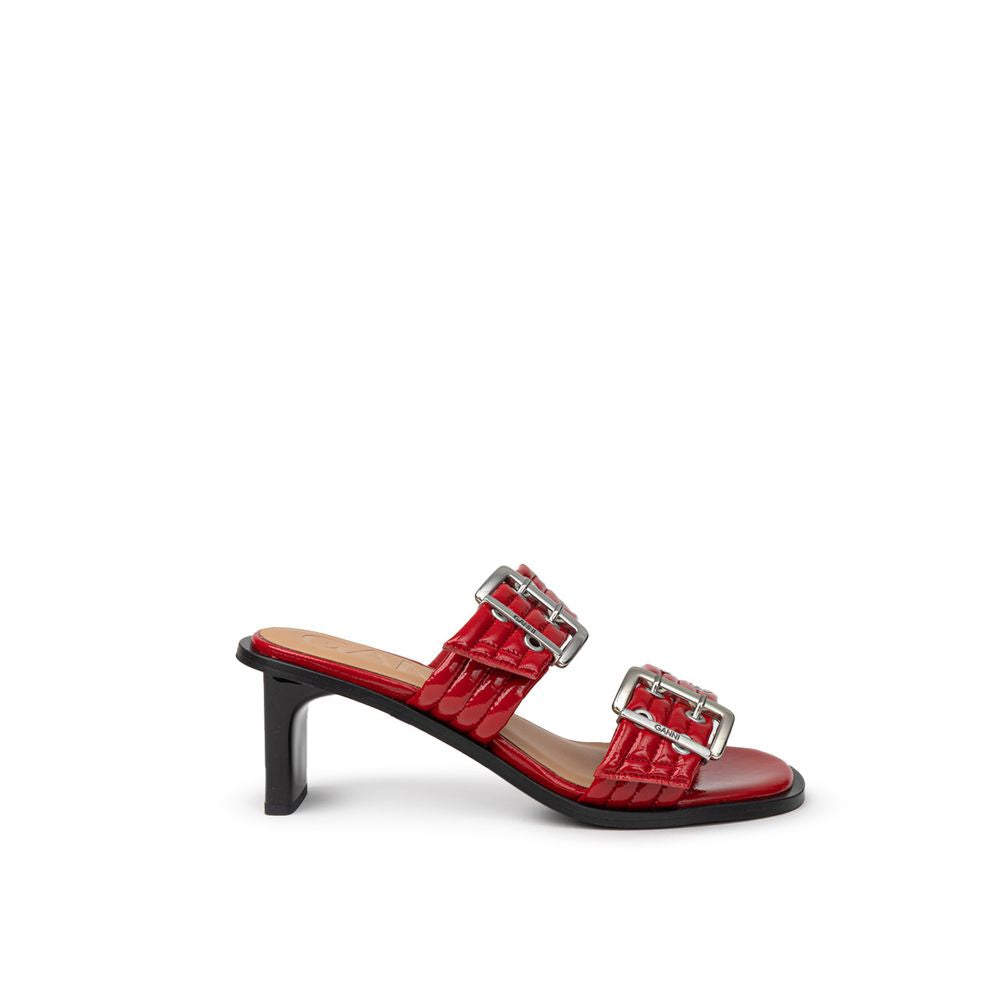 Ganni rode leren sandalen