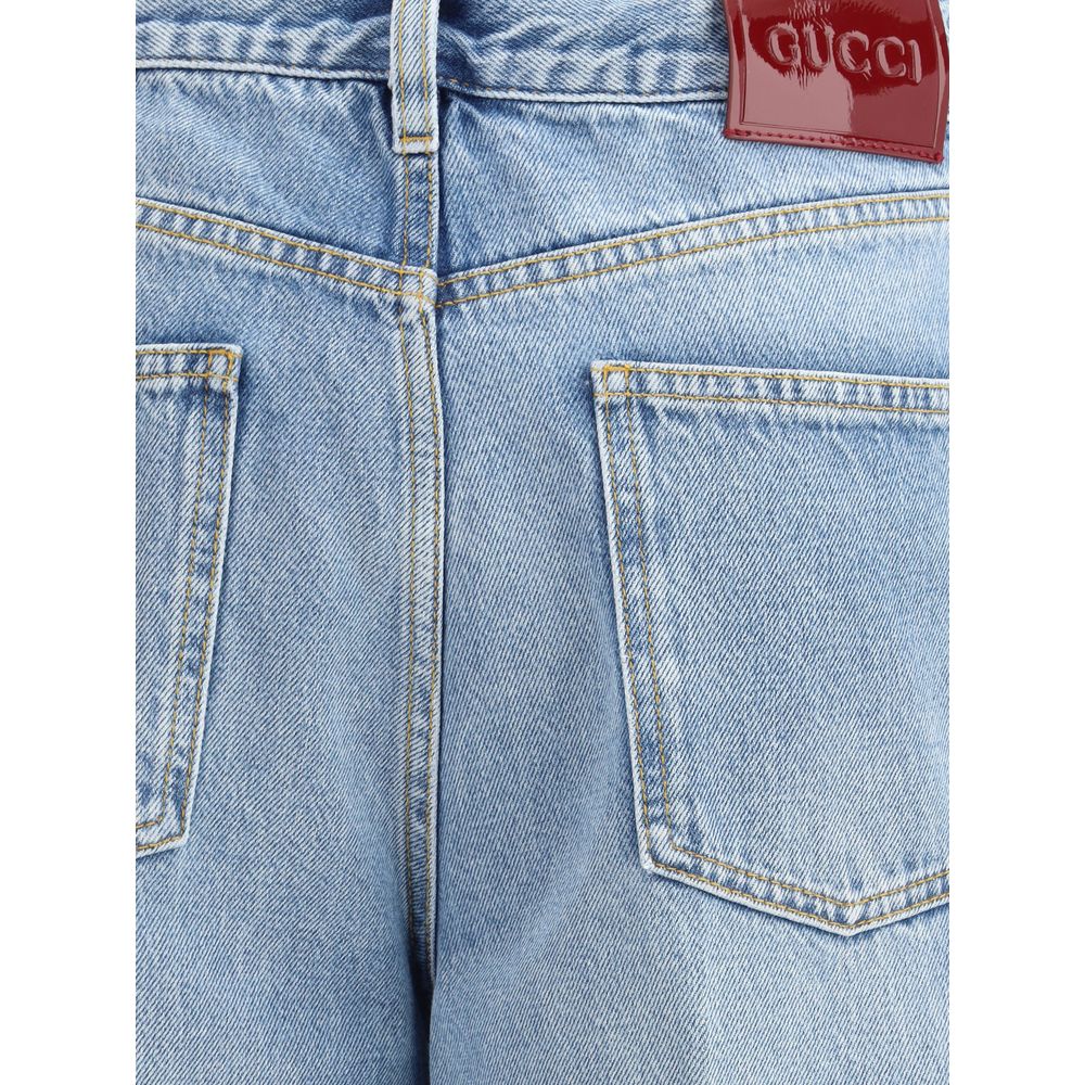 Jean Gucci bleu clair en coton denim