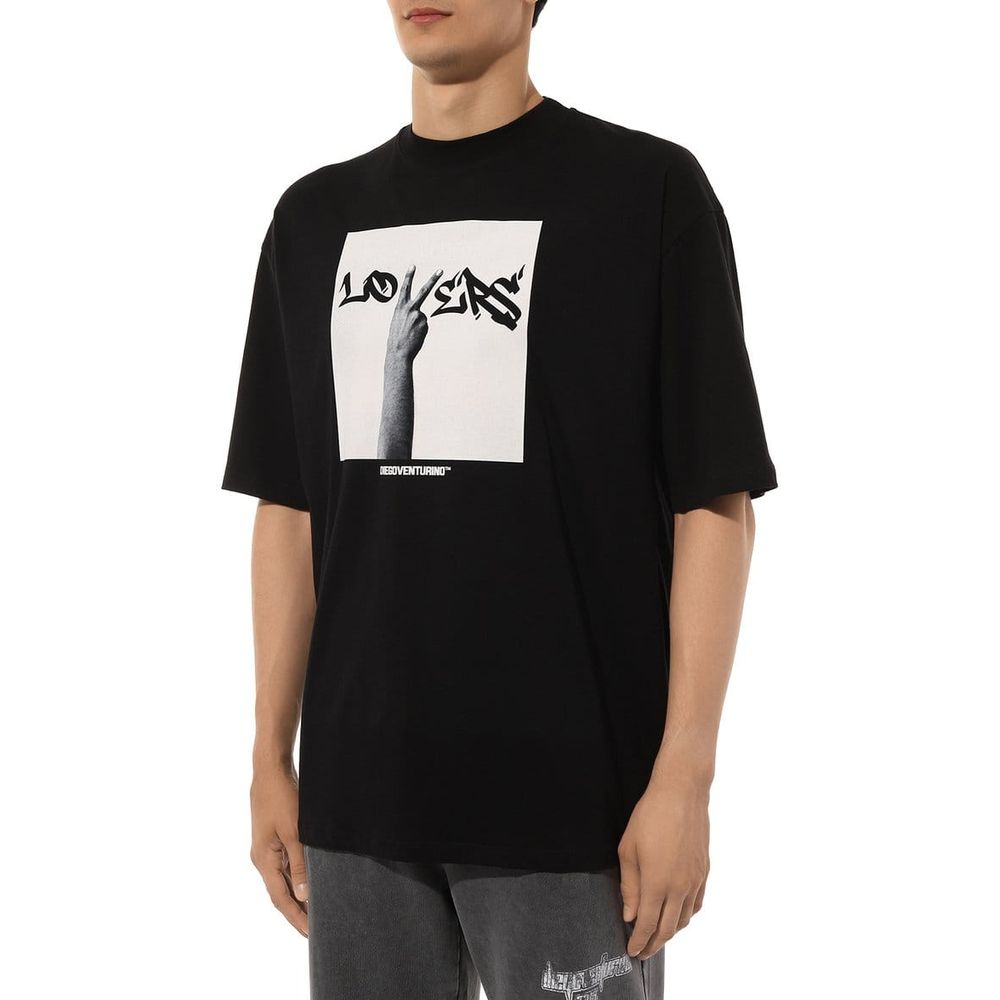 T-shirt en coton noir de Diego Venturino