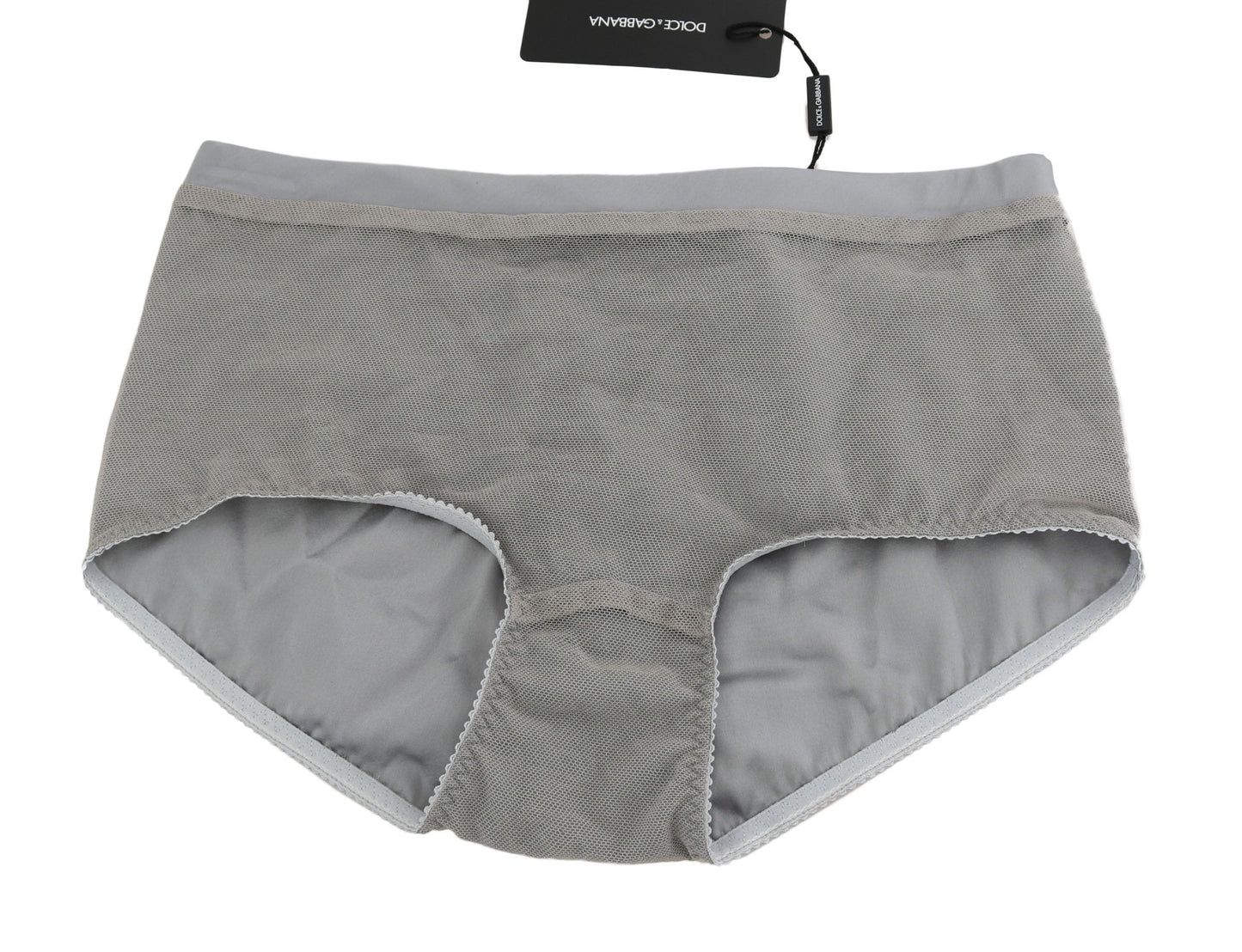 Dolce & Gabbana Lingerie Argentée avec Culotte en Soie Filet