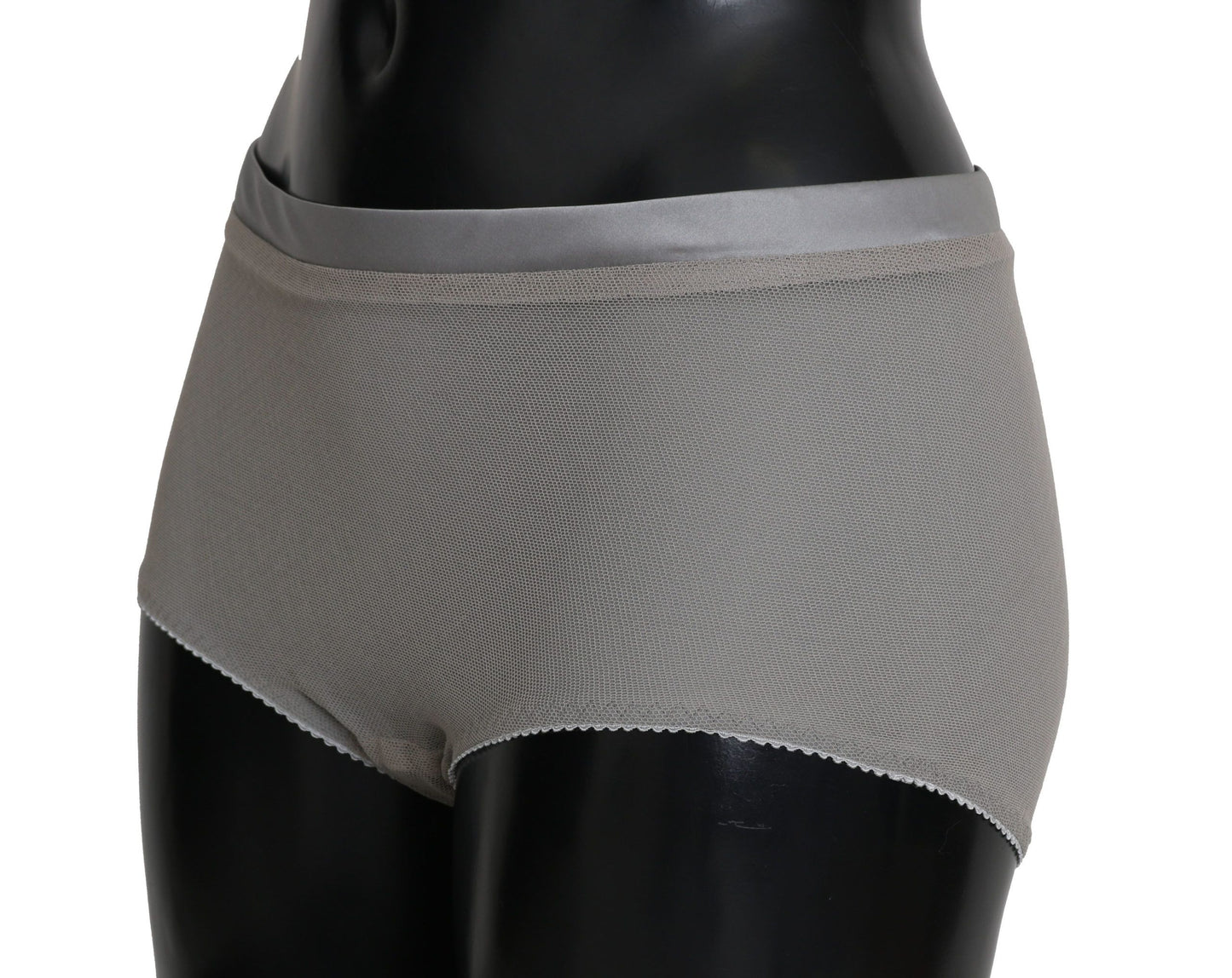 Dolce & Gabbana Lingerie Argentée avec Culotte en Soie Filet