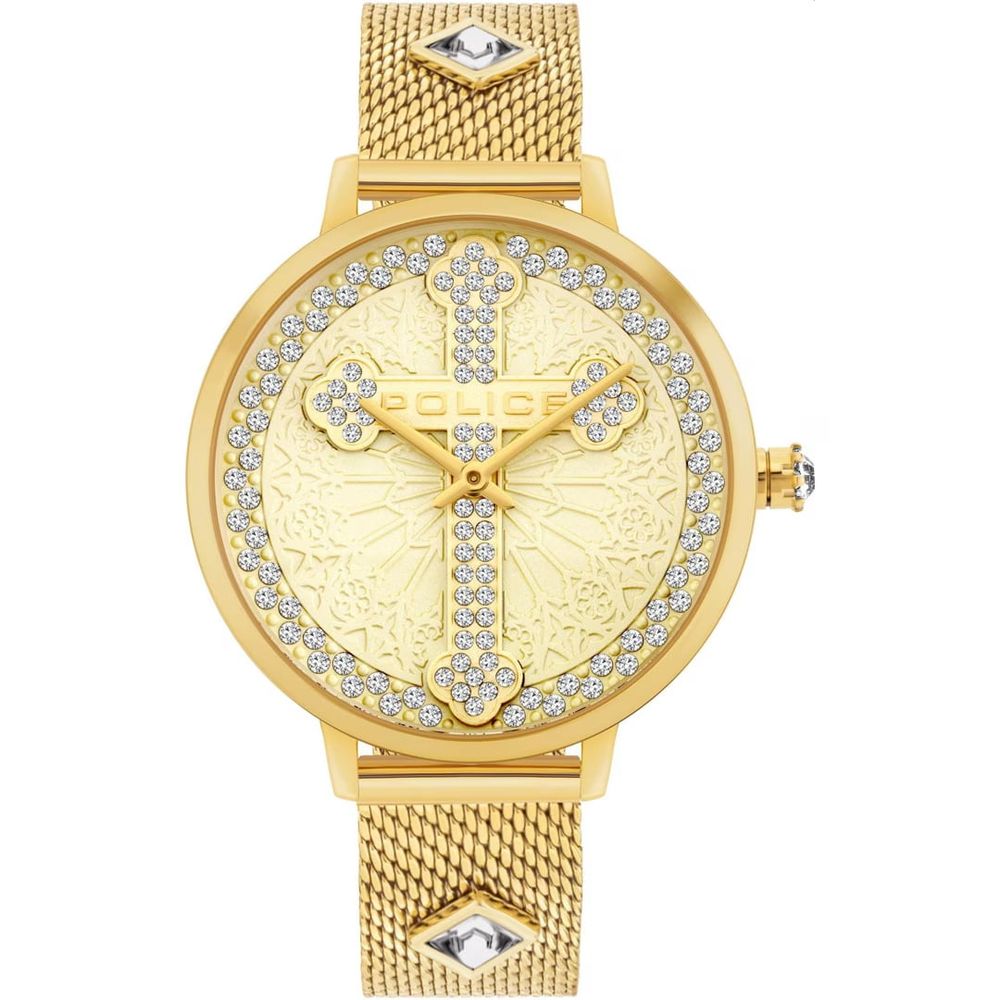 Politie gouden roestvrijstalen horloge