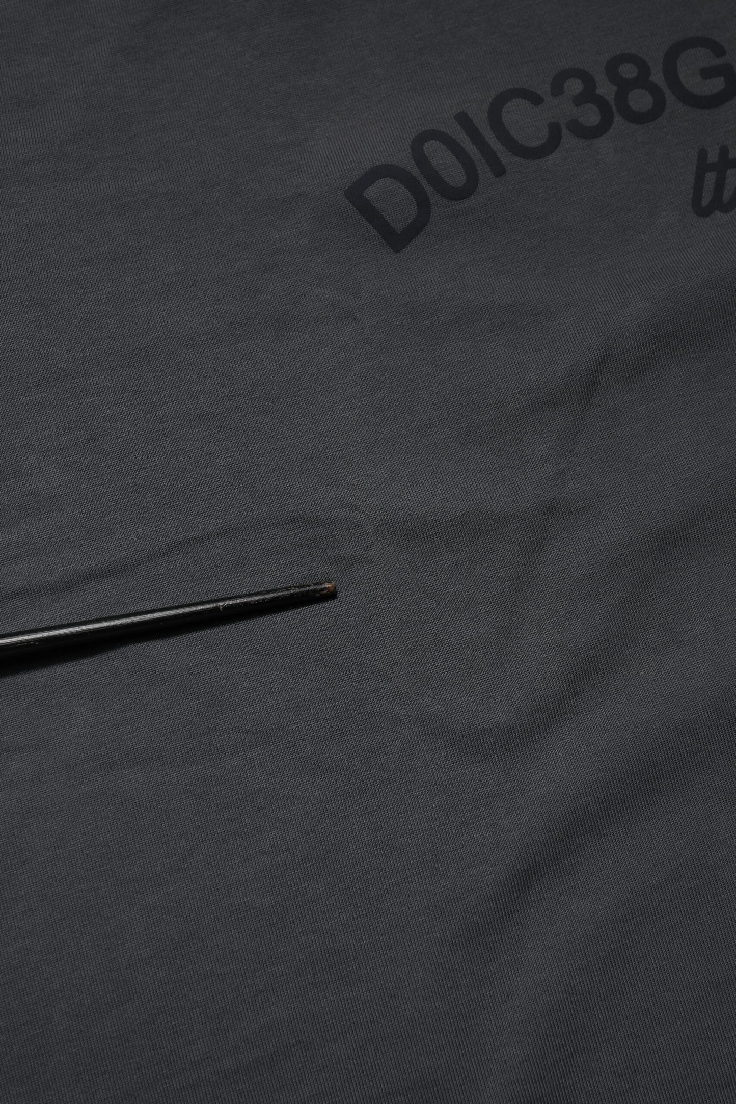 T-shirt en coton à col rond avec logo graphique gris de Dolce & Gabbana