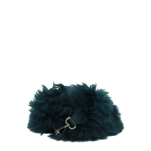 Fendi Groene Leren Schoudertassen