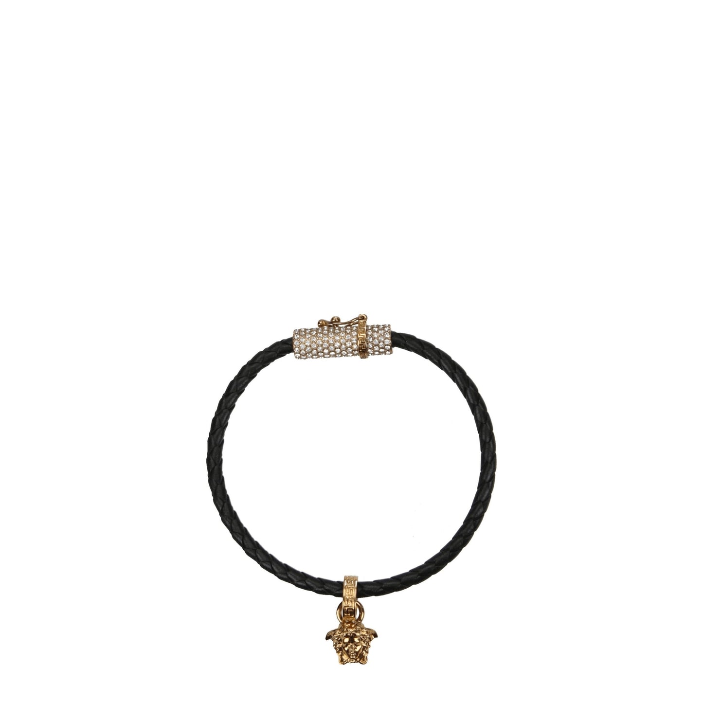 Bracelets en cuir noir Versace