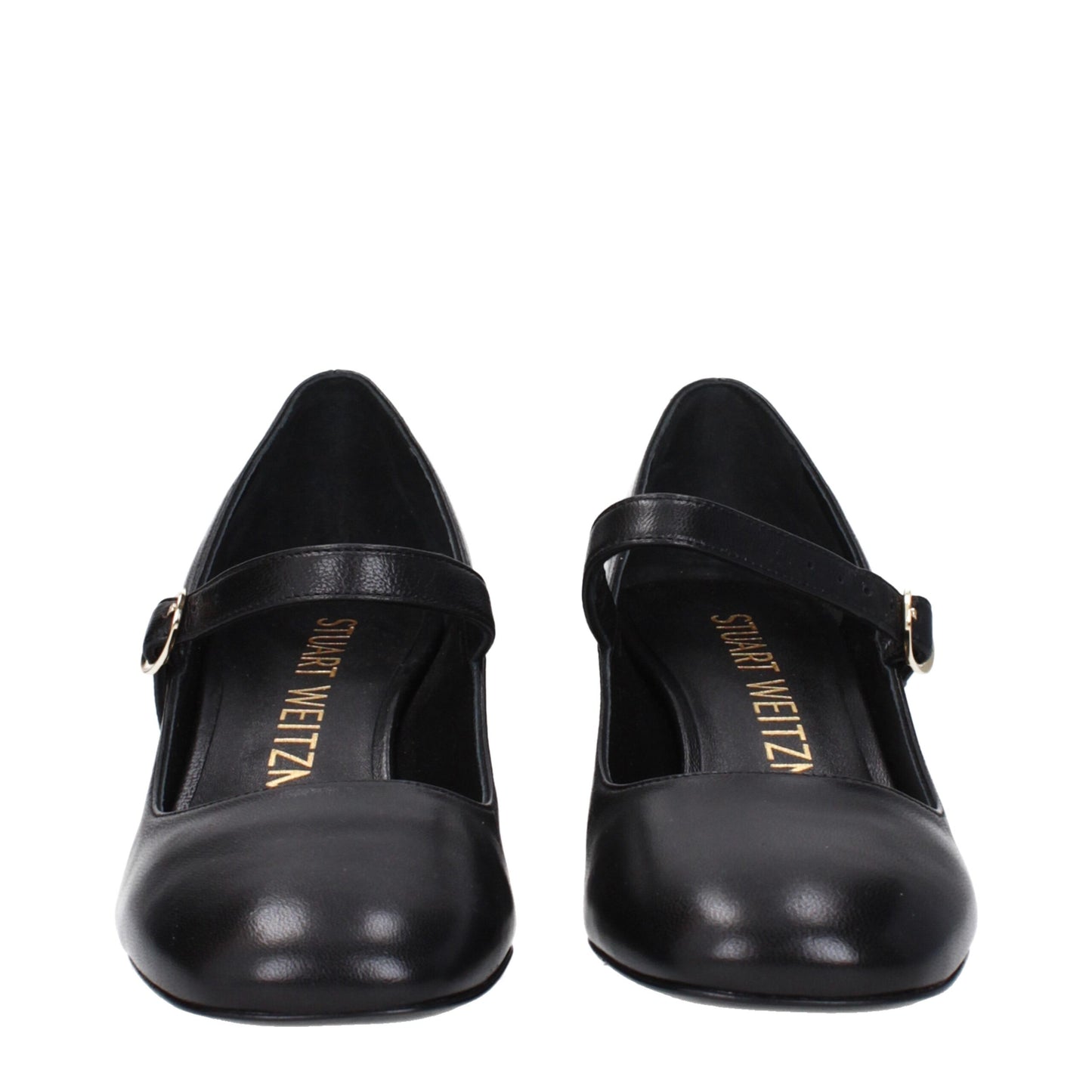 Stuart Weitzman leren pumps met een gemiddelde hak in het zwart.