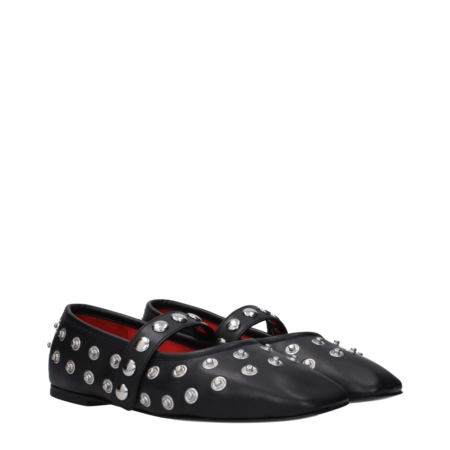 Stella McCartney Zwarte Lederen Ballet Sliertjes