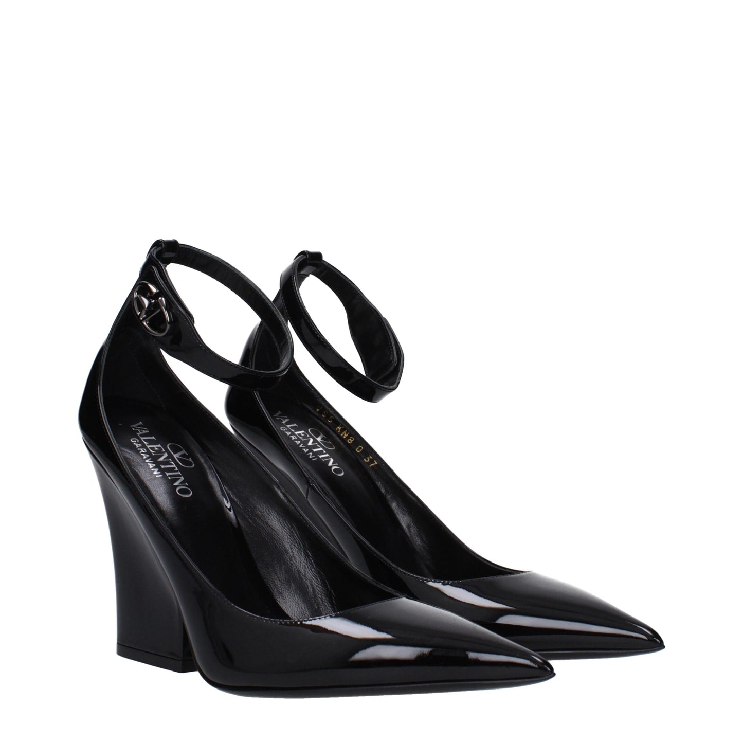 Valentino Garavani zwarte leren pumps met plateauzool