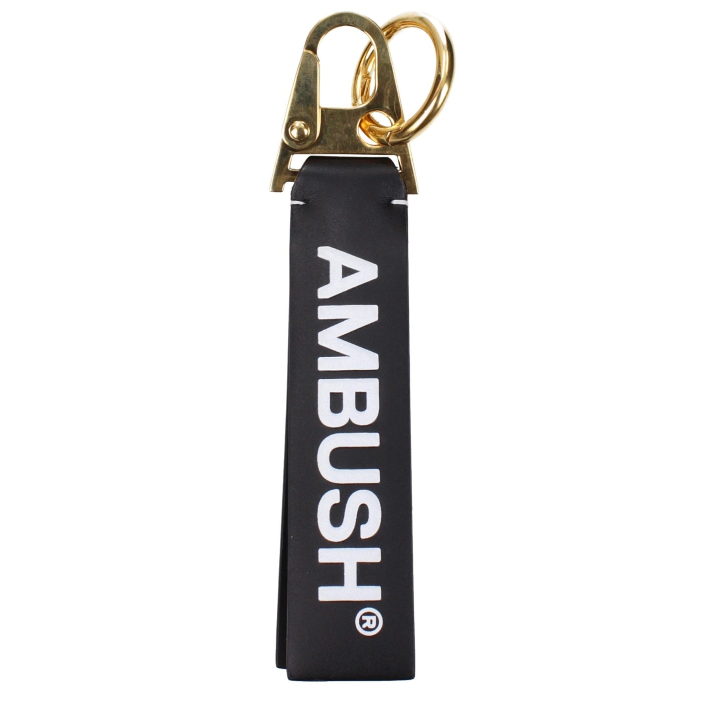 Porte-clés en cuir noir Ambush