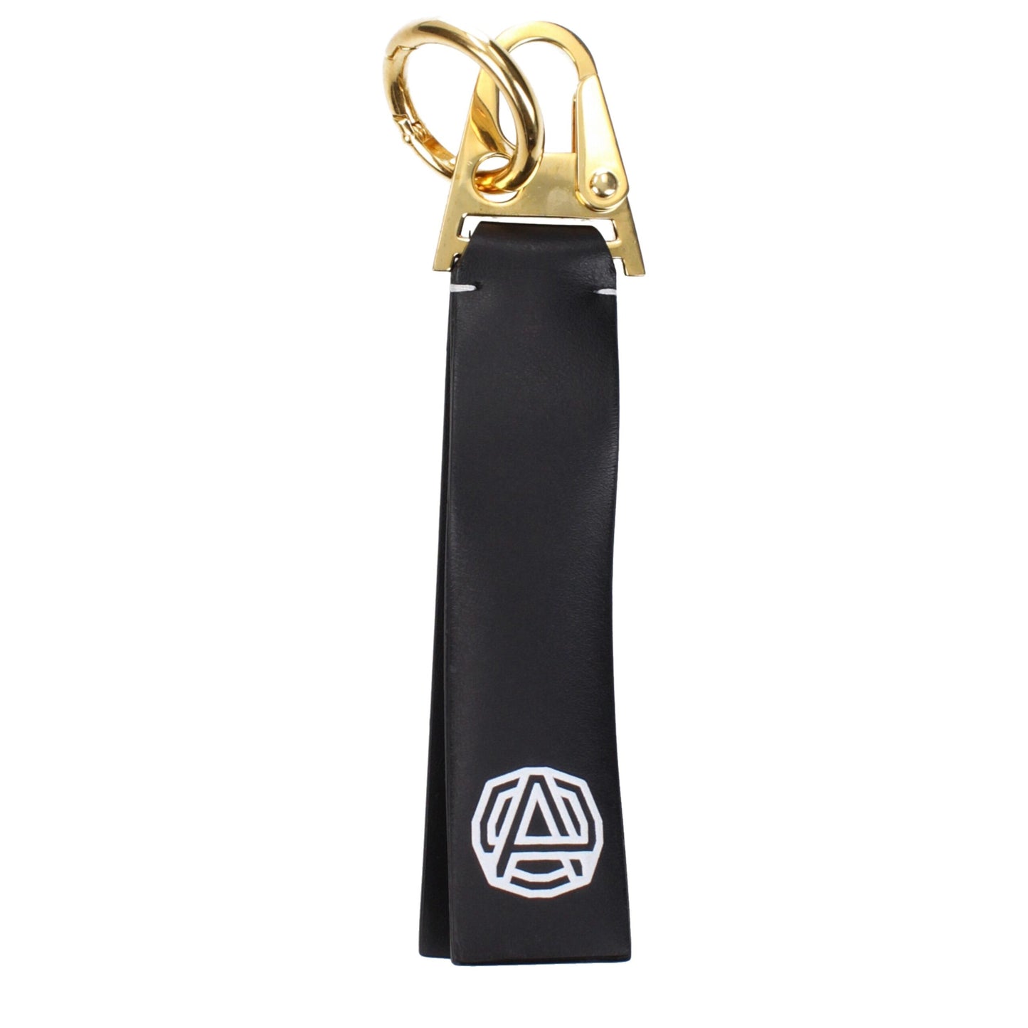 Porte-clés en cuir noir Ambush