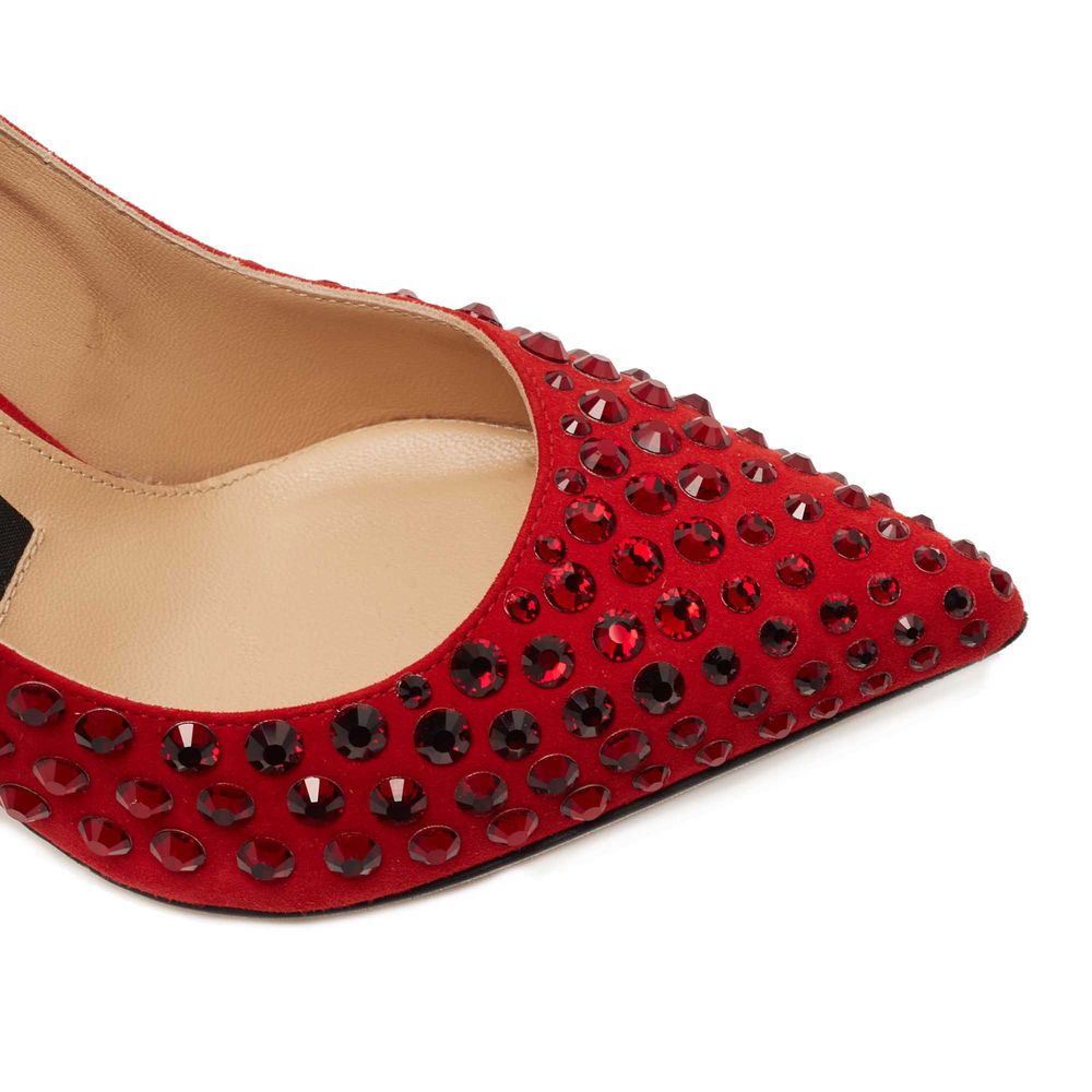 Sergio Rossi Rode Kalfsleren Pumpschoen