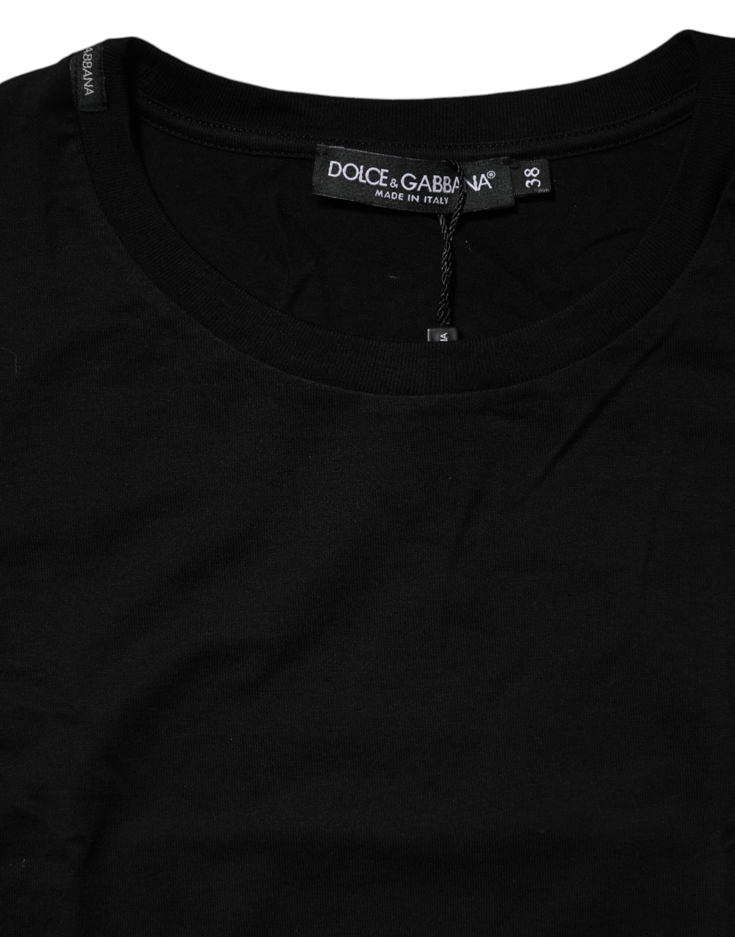 T-shirt noir à manches courtes et col rond de Dolce & Gabbana
