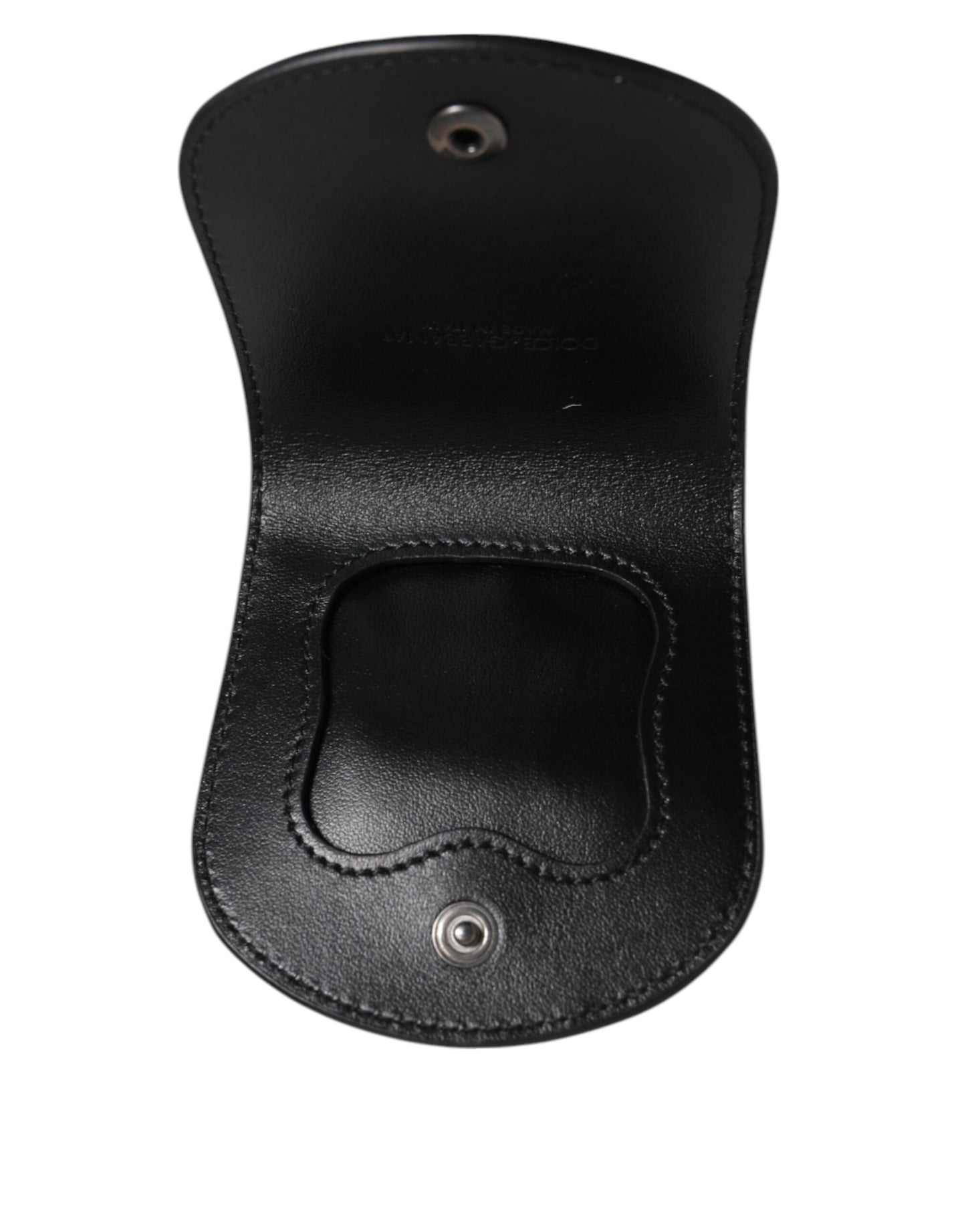 Étui à préservatifs en cuir exotique noir Dolce & Gabbana avec porte-monnaie et portefeuille de poche