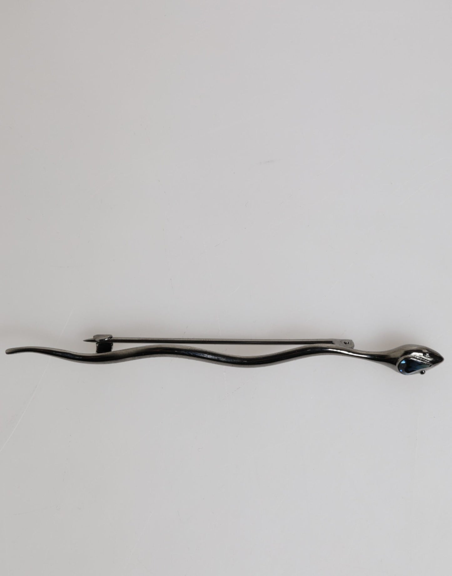 Dolce & Gabbana Zwarte Messing Kristal Spilla Serpente Heren Broche Pin