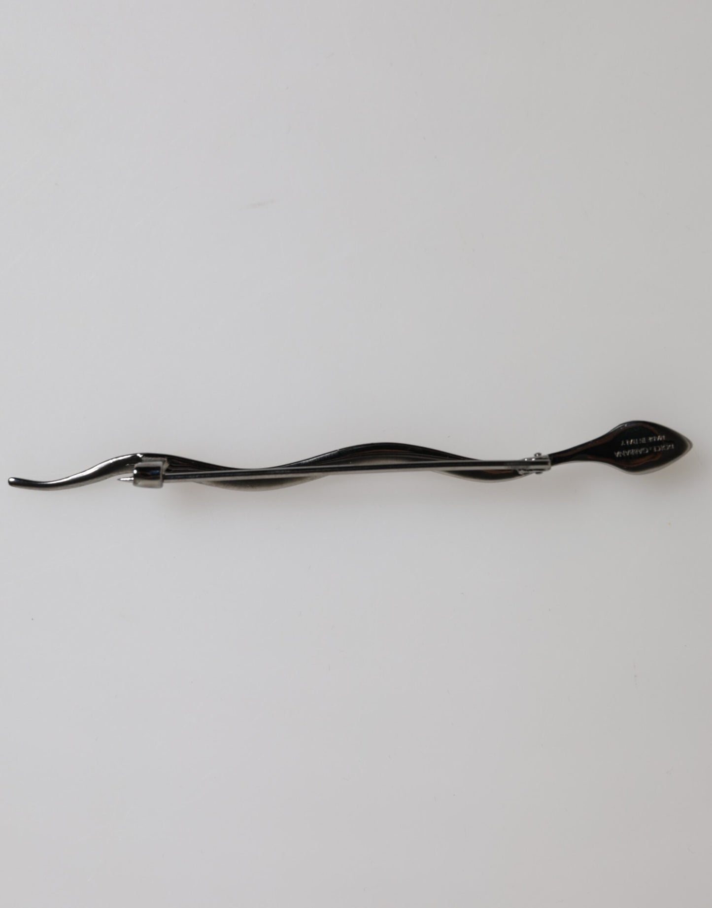 Dolce & Gabbana Zwarte Messing Kristal Spilla Serpente Heren Broche Pin