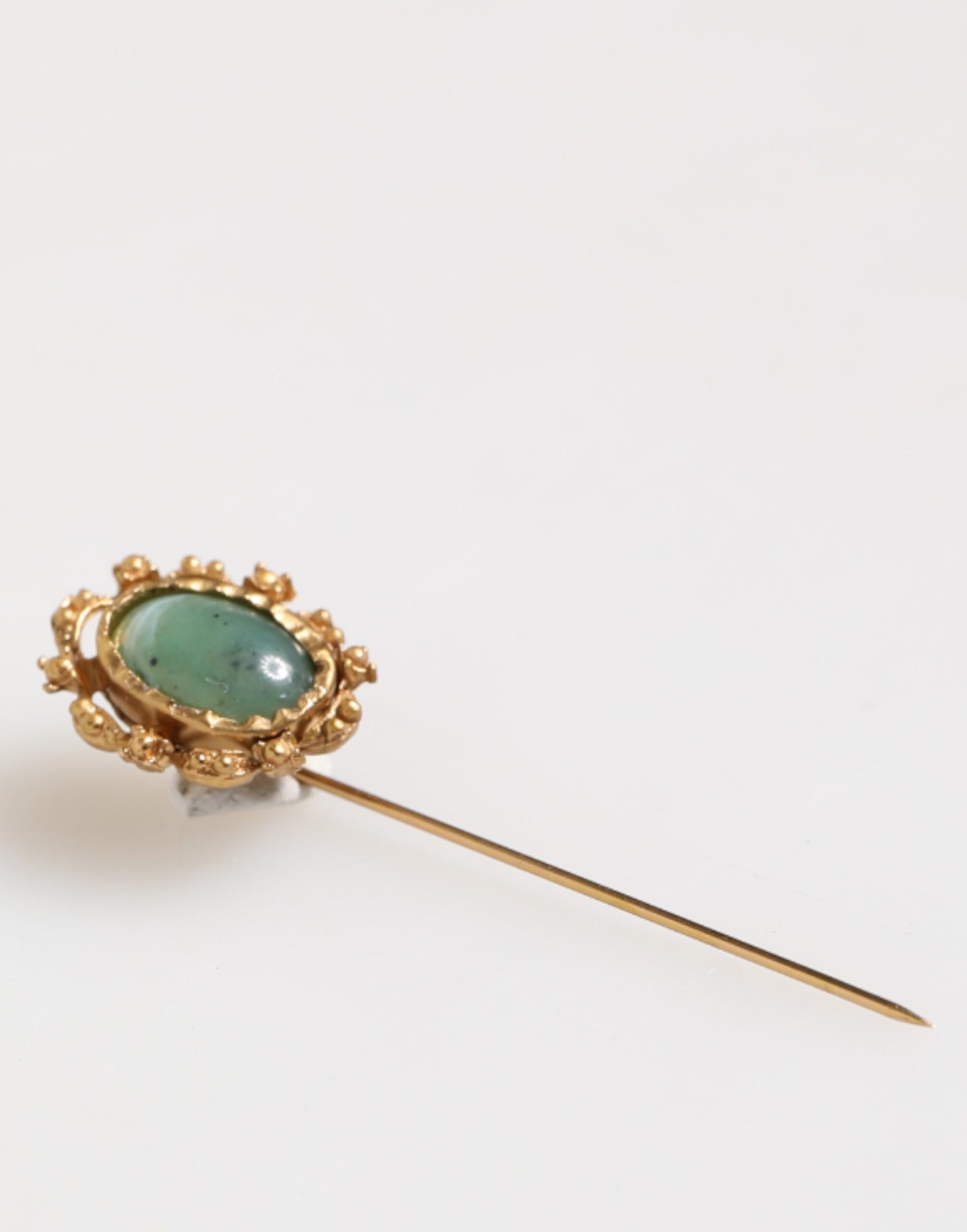 Dolce & Gabbana antieke broche met groene stenen in goudkleur voor heren