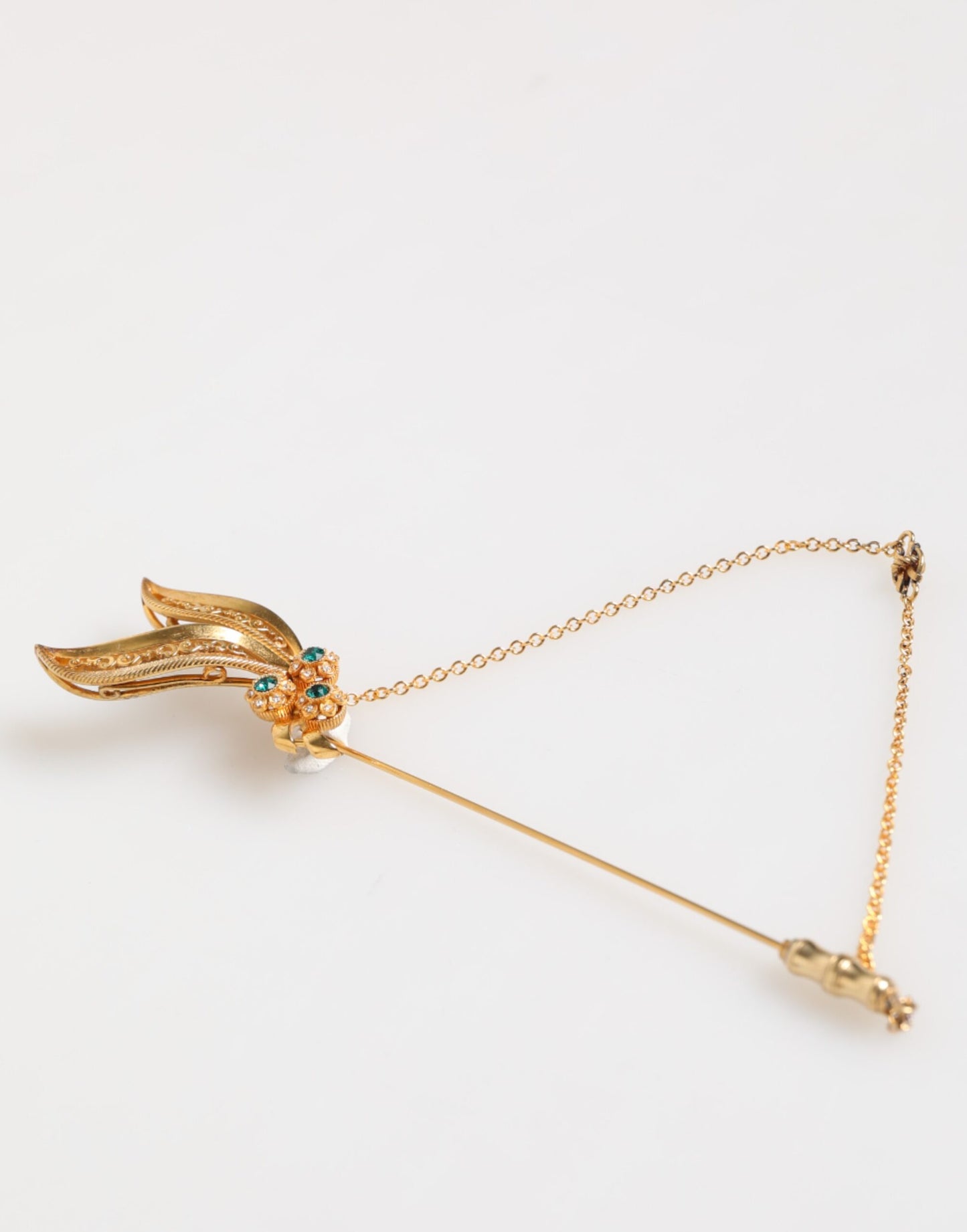Dolce & Gabbana gouden kristalkettingspeld van 925 sterlingzilver