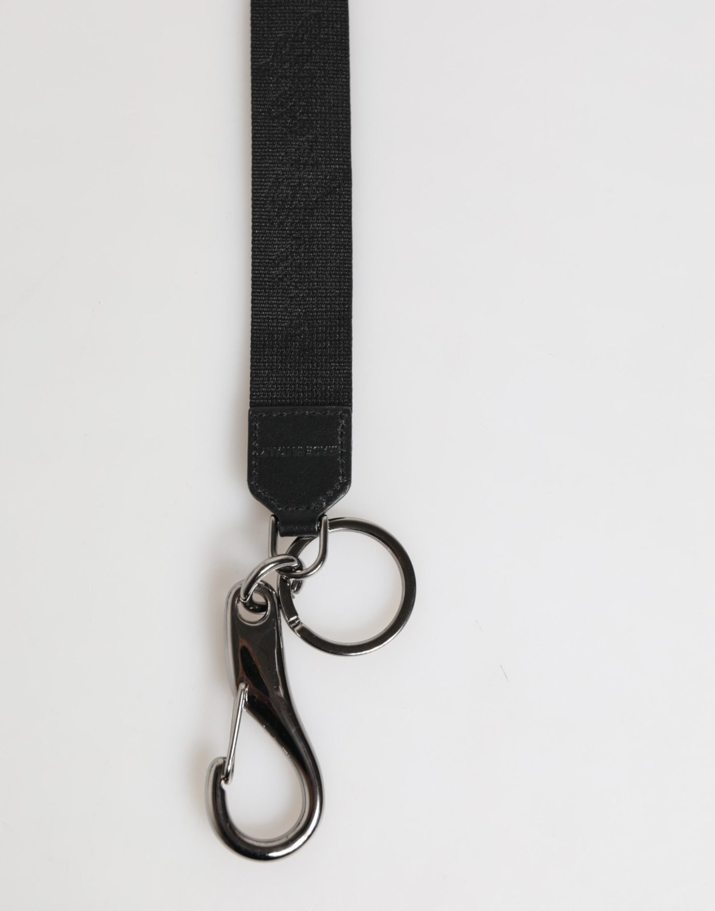 Dolce & Gabbana Zwart Geel Polyester DG Logo Zilveren Sleutelhanger