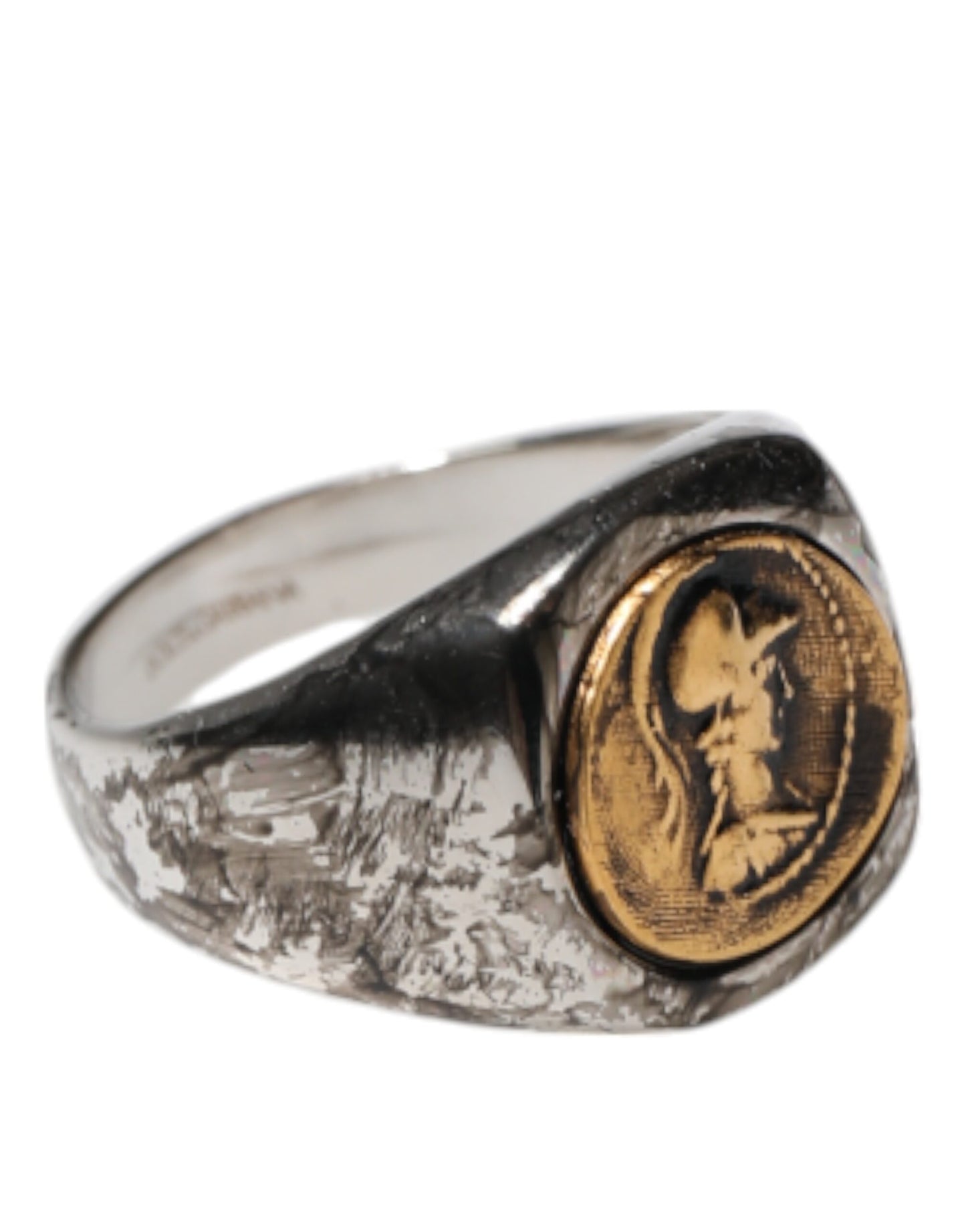 Bague Dolce & Gabbana en laiton véritable bicolore gravée ton argent