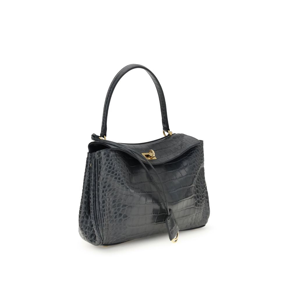 Balenciaga Rodeo schoudertas van leer met krokodillenprint