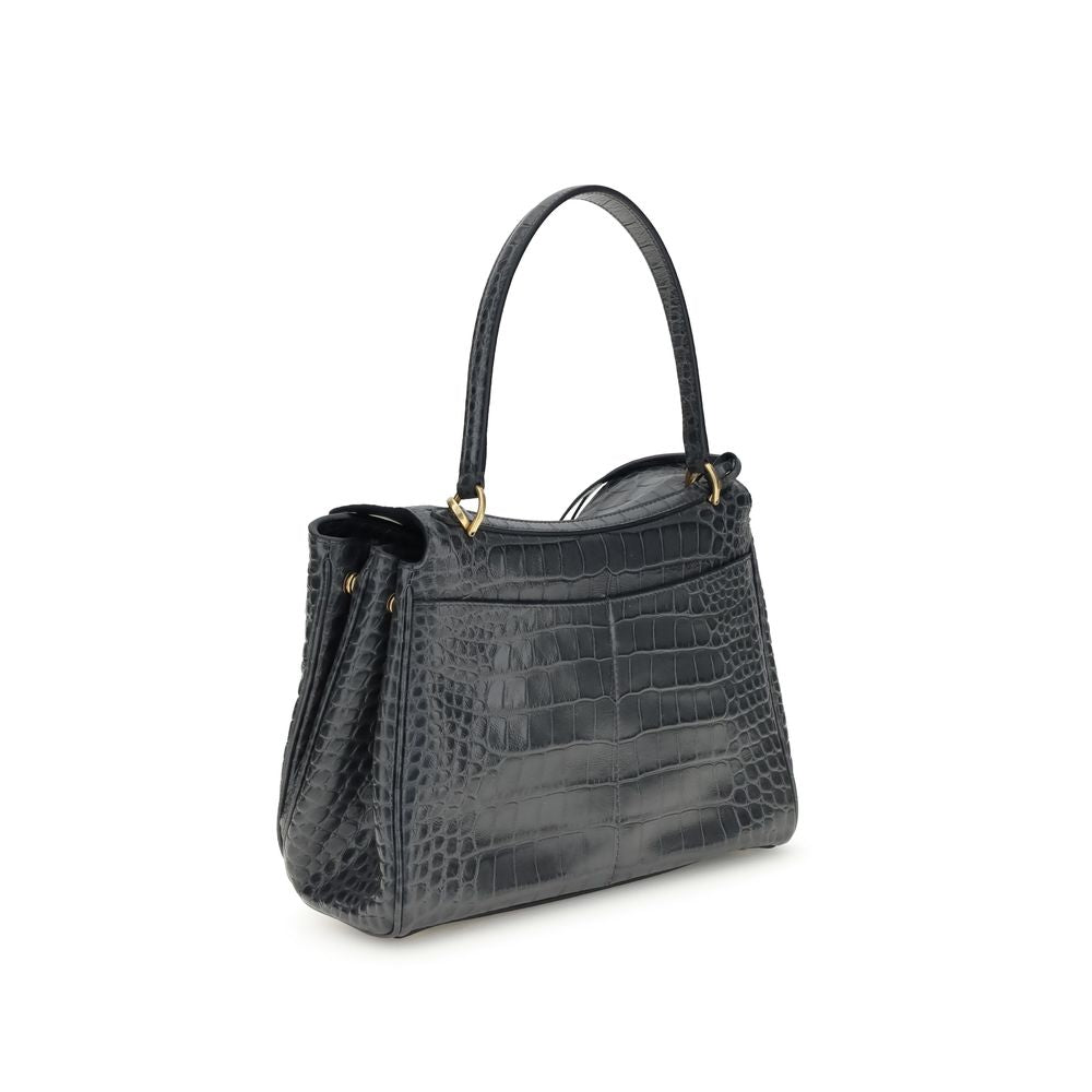 Balenciaga Rodeo schoudertas van leer met krokodillenprint