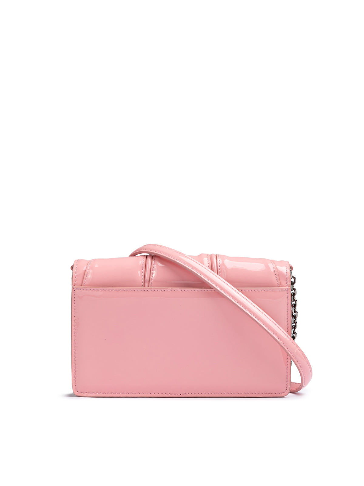 Sac Ferrari Pink GT en cuir verni avec chaîne