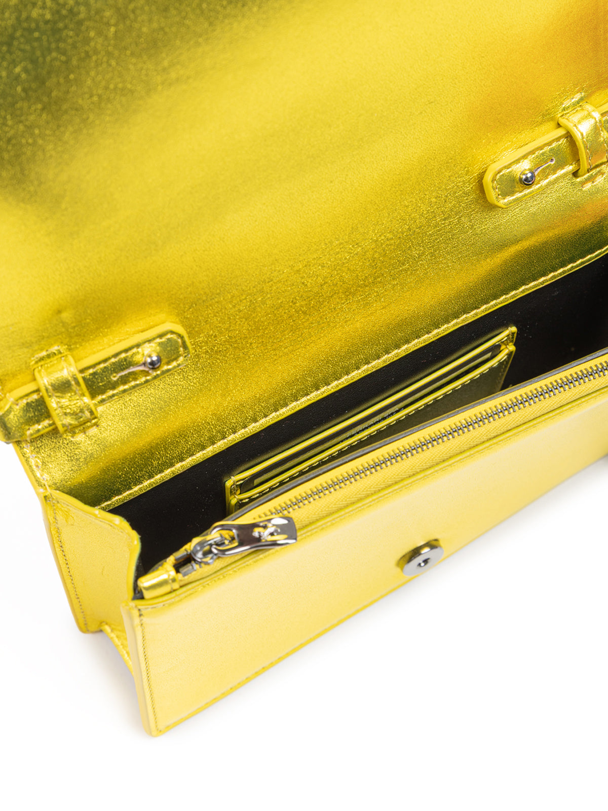 Sac en cuir verni Ferrari Metal Yellow GT avec chaîne