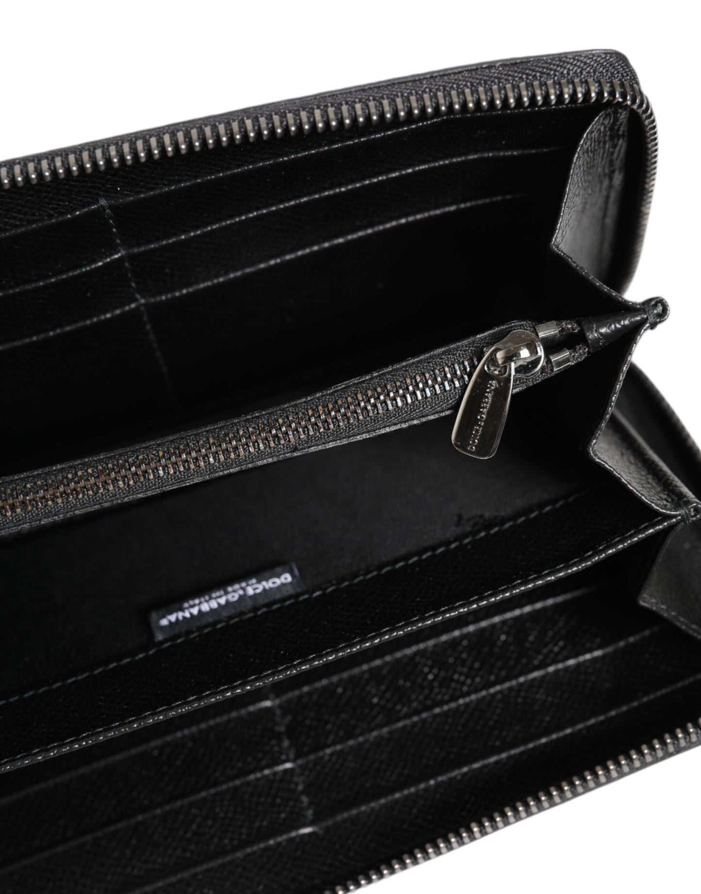 Portefeuille continental zippé Dolce & Gabbana en cuir léopard noir et gris
