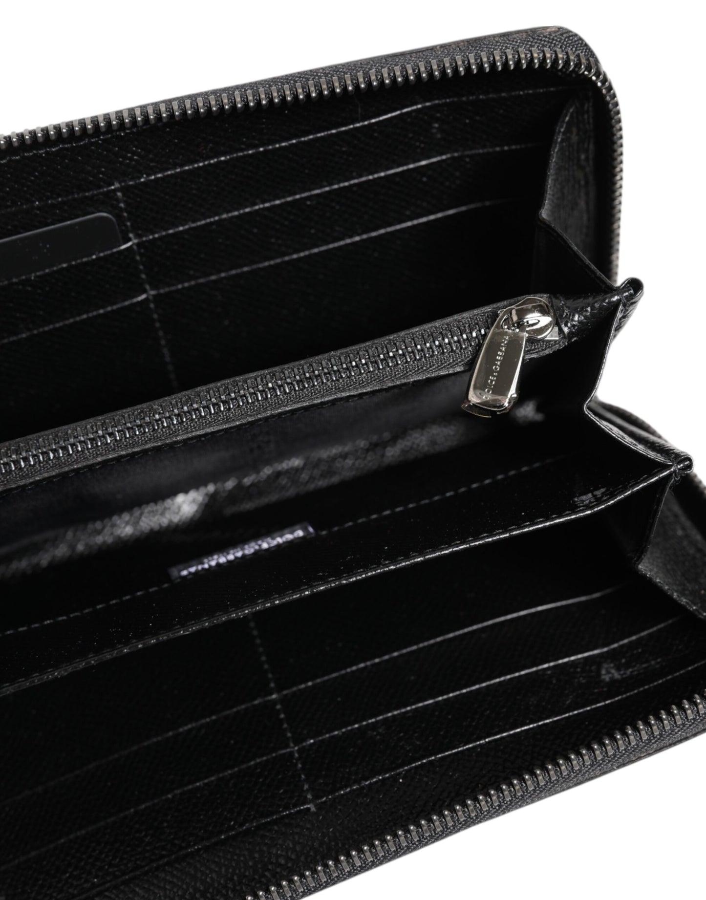 Portefeuille continental zippé Dolce & Gabbana en cuir léopard noir et gris