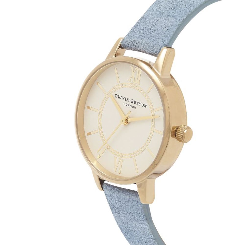 Montre Olivia Burton en cuir artificiel bleu