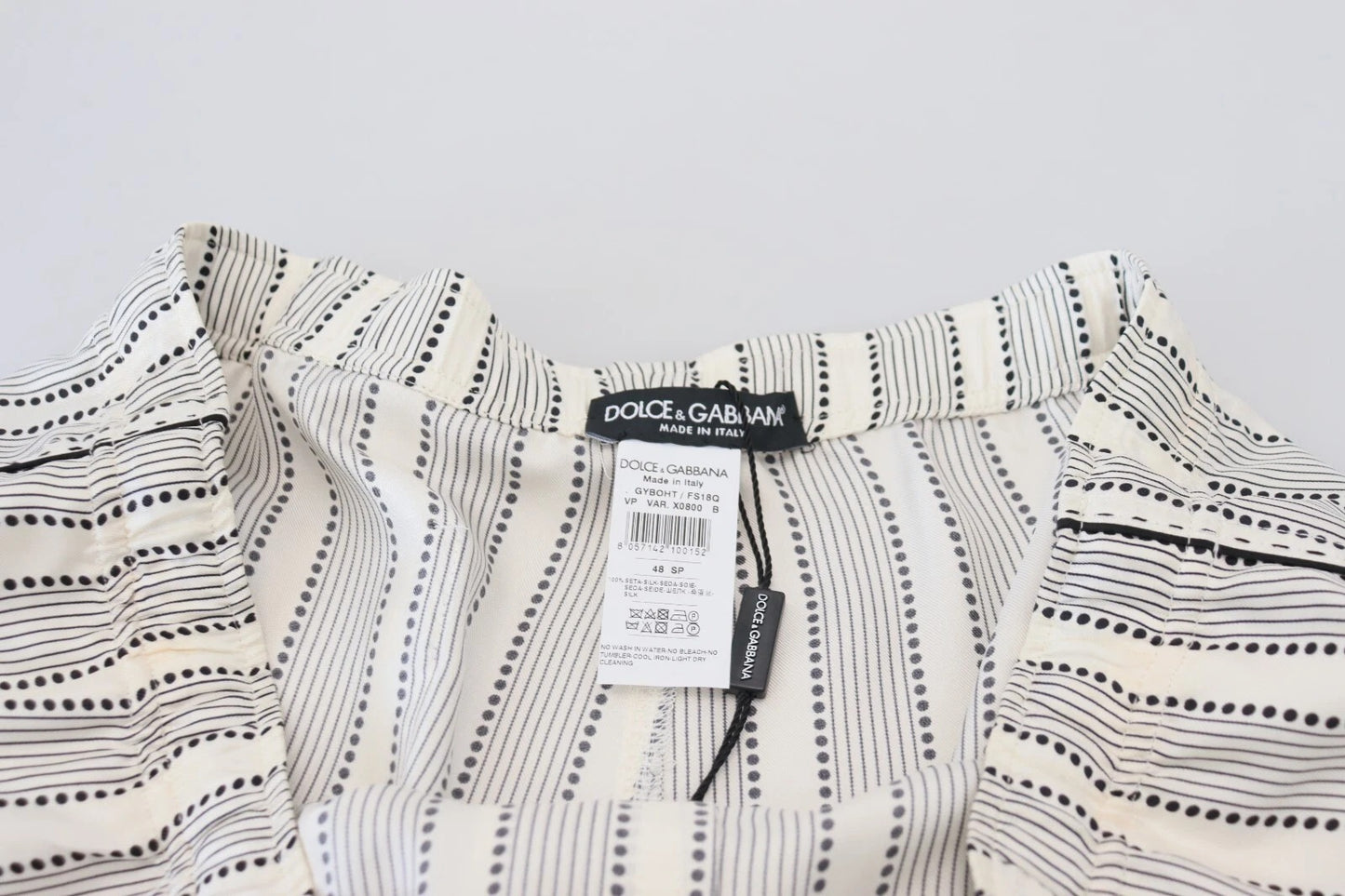 Pantalon de survêtement en soie à rayures blanches Dolce & Gabbana