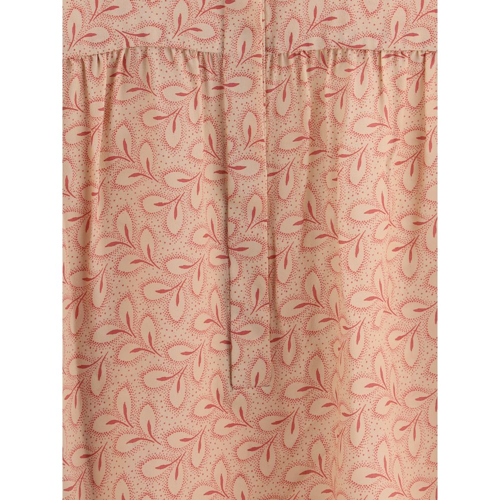 Blouse Kristina Ti avec imprimé végétal et col montant raffiné