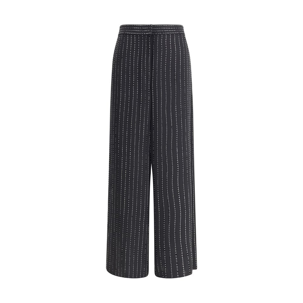 Pantalon en soie à larges jambes de Giorgio Armani avec strass