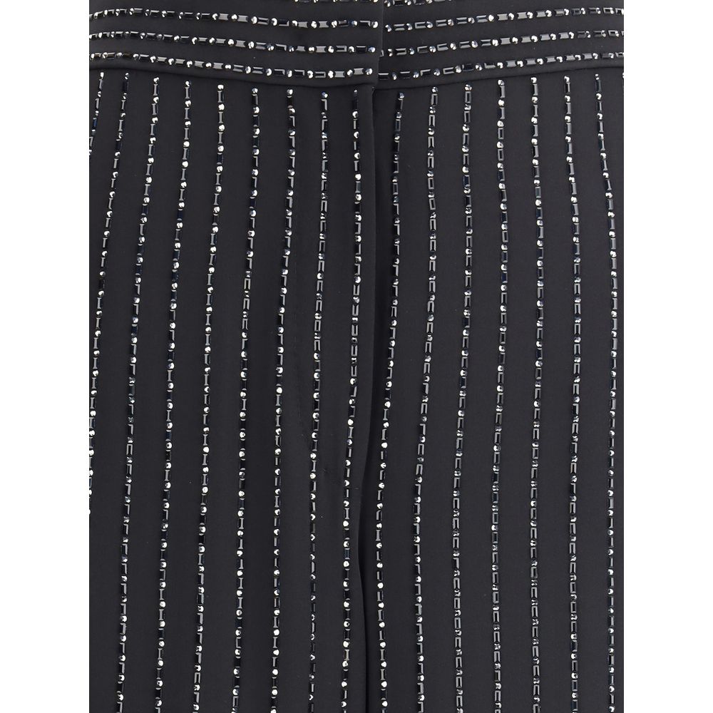 Pantalon en soie à larges jambes de Giorgio Armani avec strass