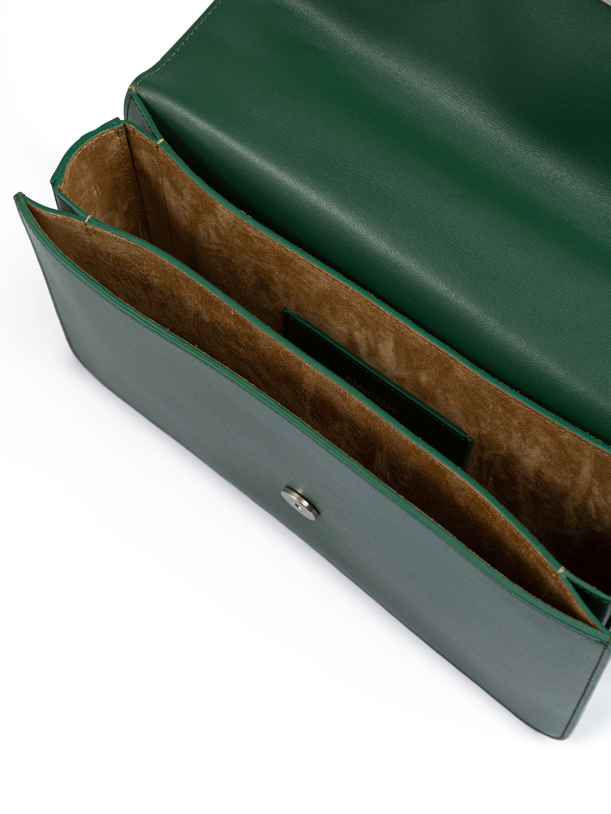 Sac bandoulière en cuir vert Ambush