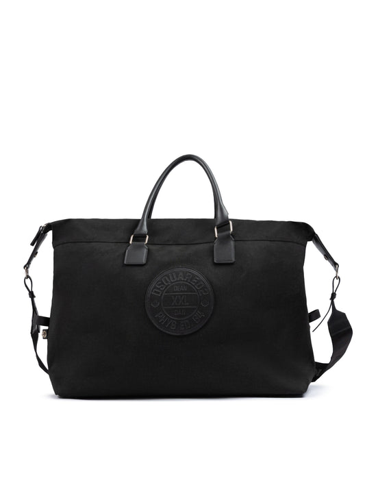 Sac de voyage week-end en tissu noir Dsquared²