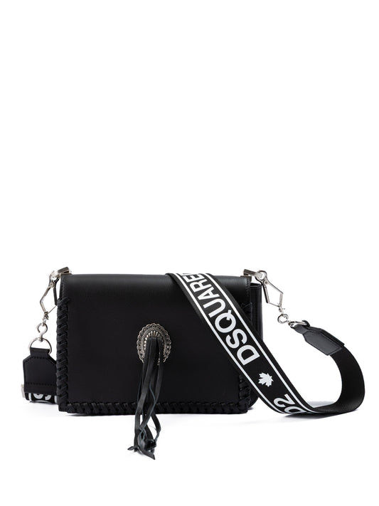 Sac bandoulière en cuir noir Dsquared²