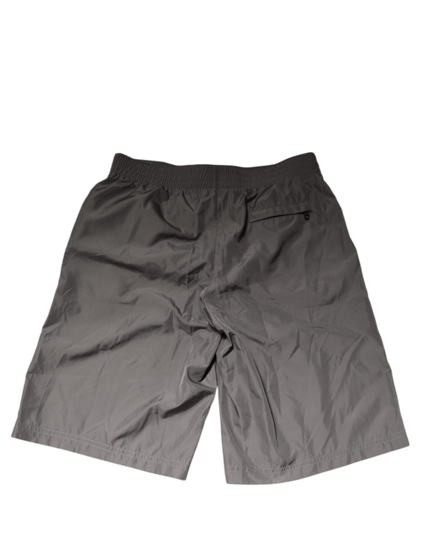 Short de bain Dolce & Gabbana en nylon gris clair à taille élastique